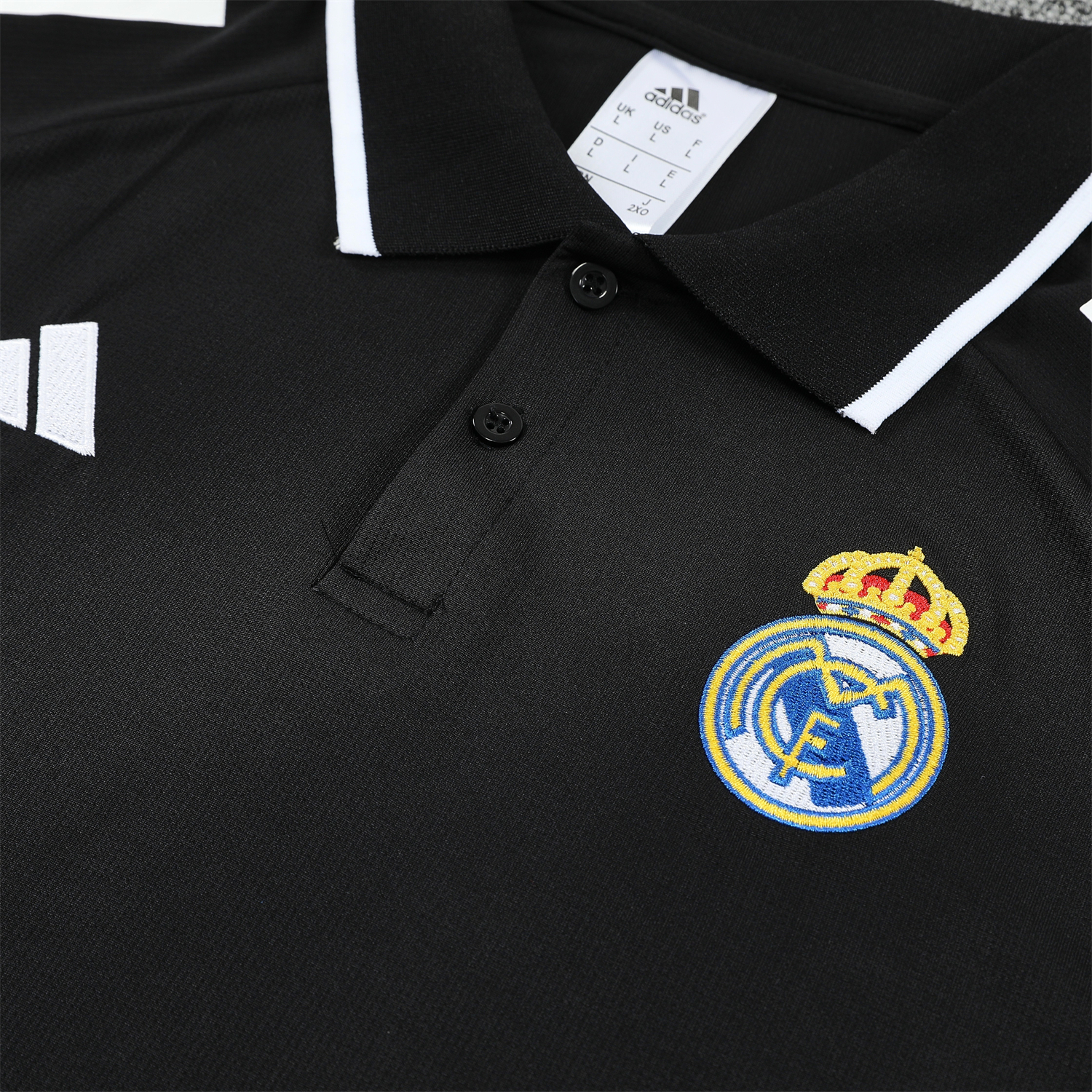 TKH-turbokithub-Real Madrid 25-26 POLO Short-Sleeve Training Set - Black Top and Black Pants
