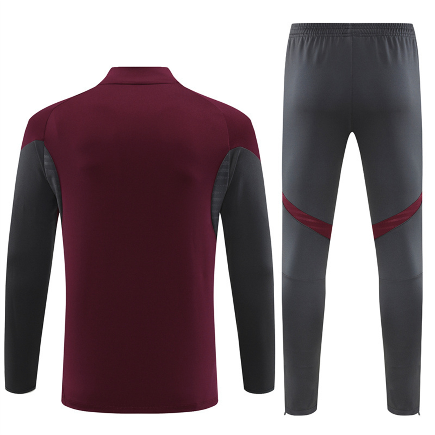 TKH-turbokithub-Arsenal 25-26 Kids Long Sleeve Training Set - Wine Red Top & Grey Pants