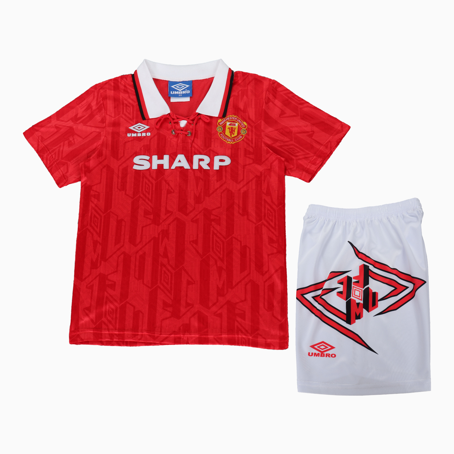 TKH-turbokithub-Retro Manchester United 92-94 Home Kids Kit