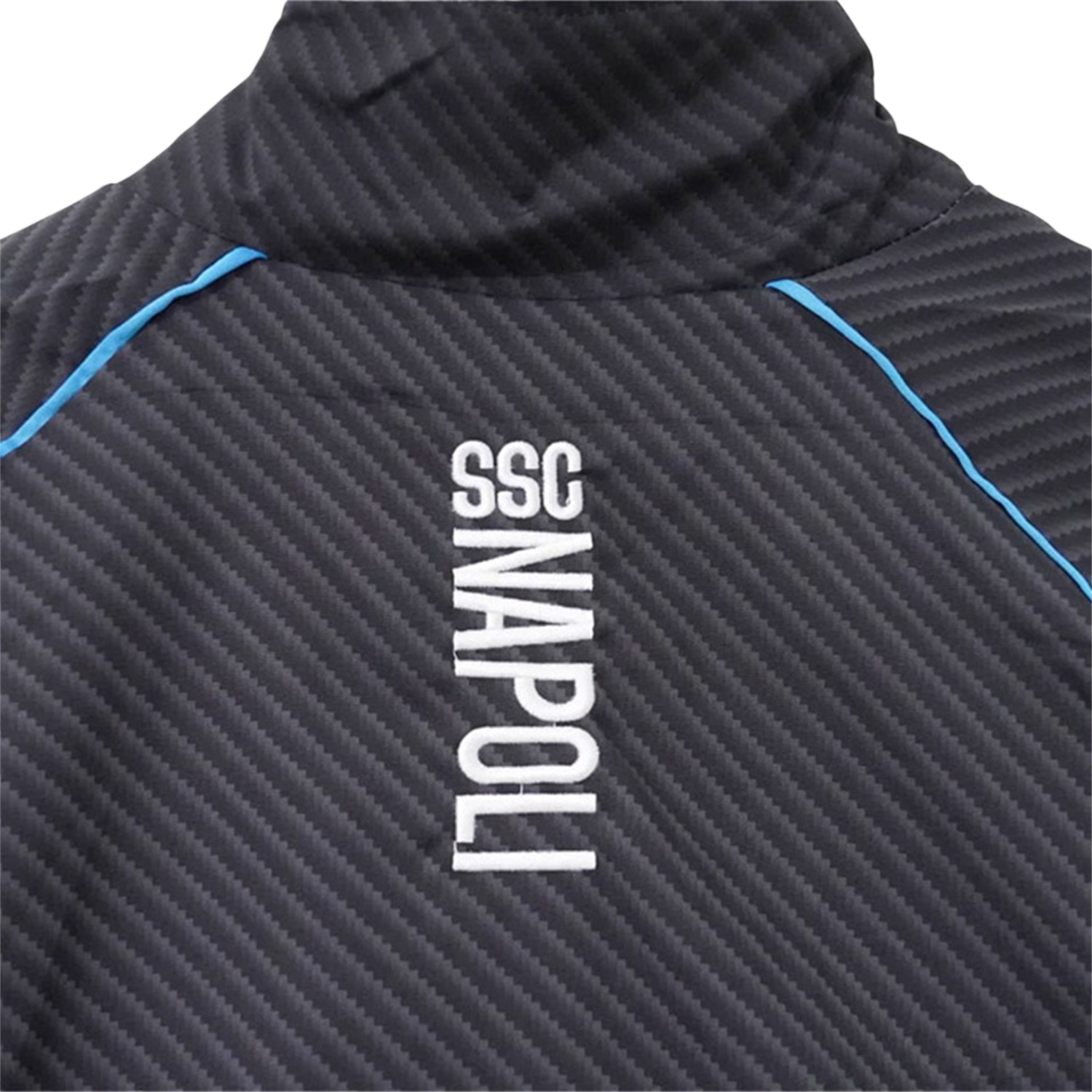TKH-turbokithub-Napoli 25-26 Black With Blue Stripes Windbreaker Jacket