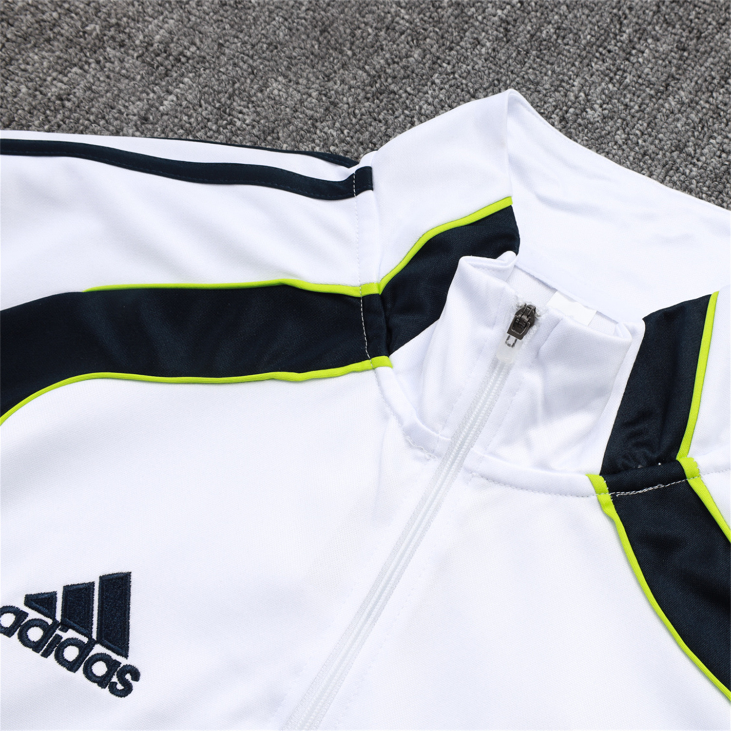 TKH-turbokithub-Real Madrid 25-26 Long Sleeve Training Set - White Urban Purist Style and Deep Blue Pants