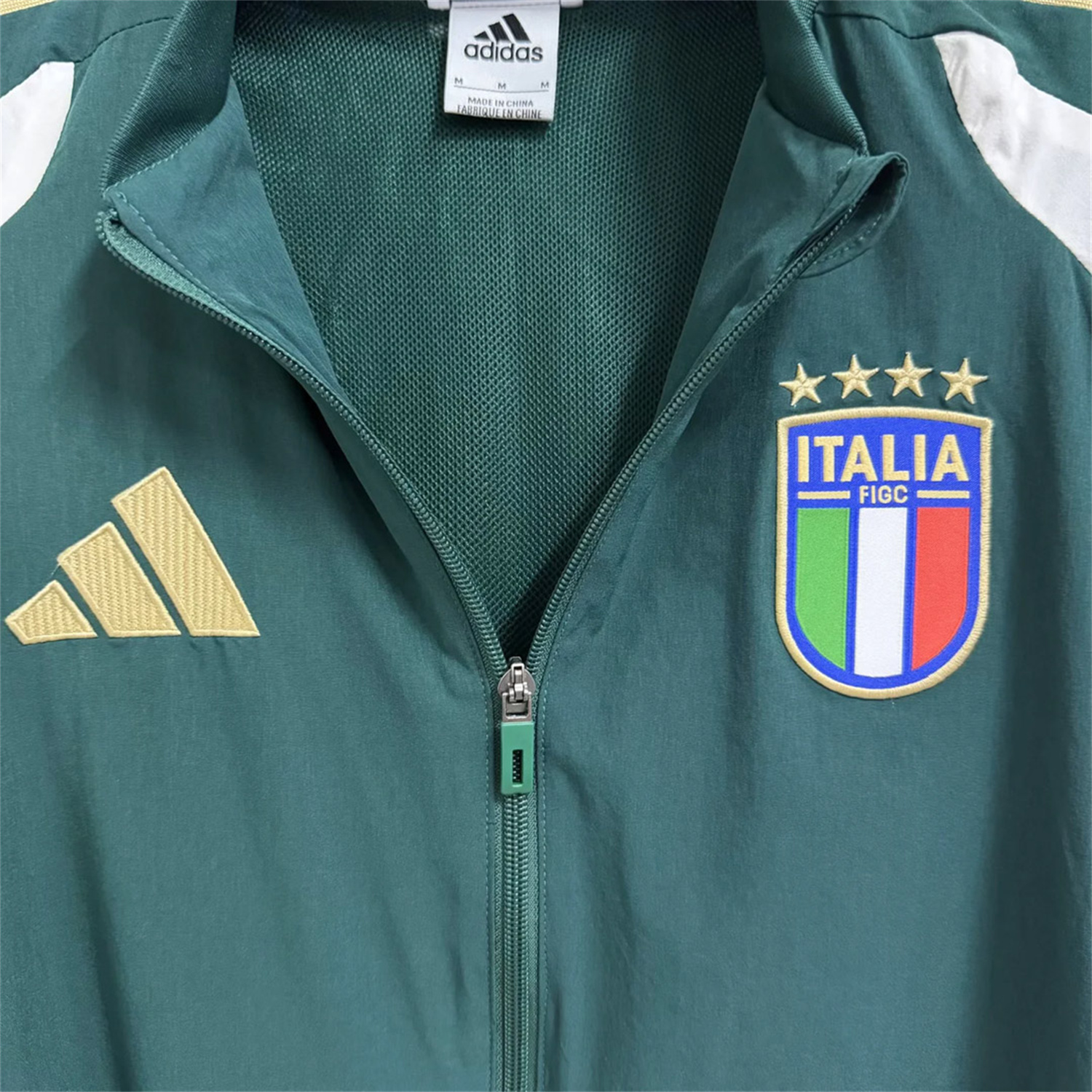 TKH-turbokithub-Italy 2026 Retro Style Windbreaker Jacket - Dark Green With White Sleeves