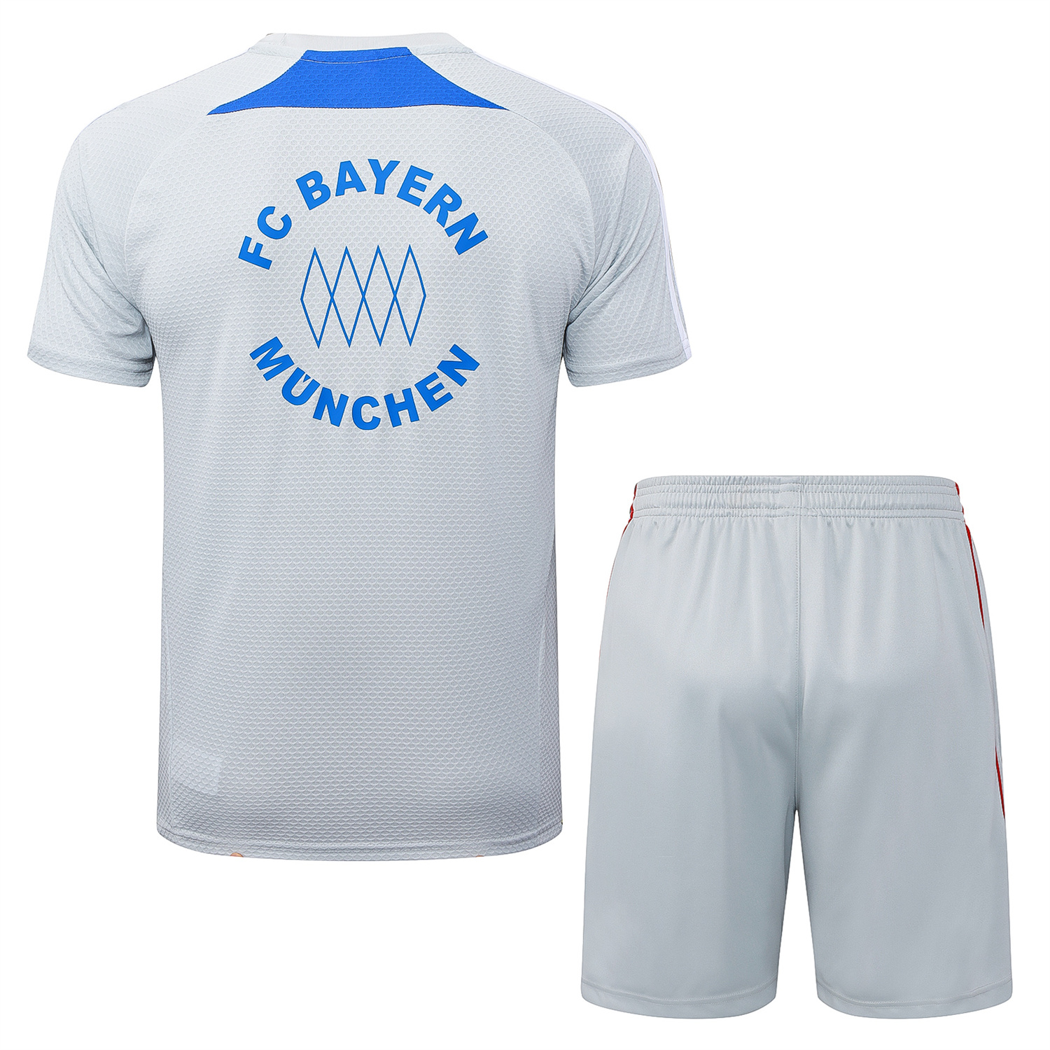 TKH-turbokithub-Bayern Munich 25-26 Short-Sleeve Training Set - Grey Throwback Top & Shorts
