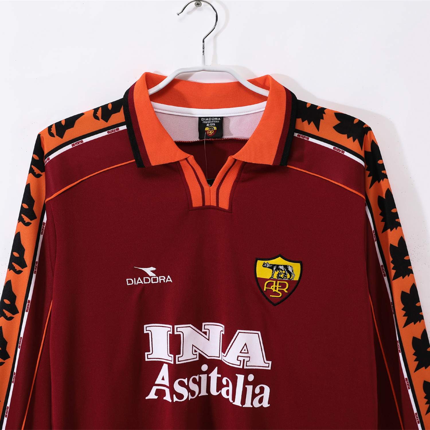 TKH-turbokithub-Retro Roma 1998-99 Home Long Sleeves Jersey