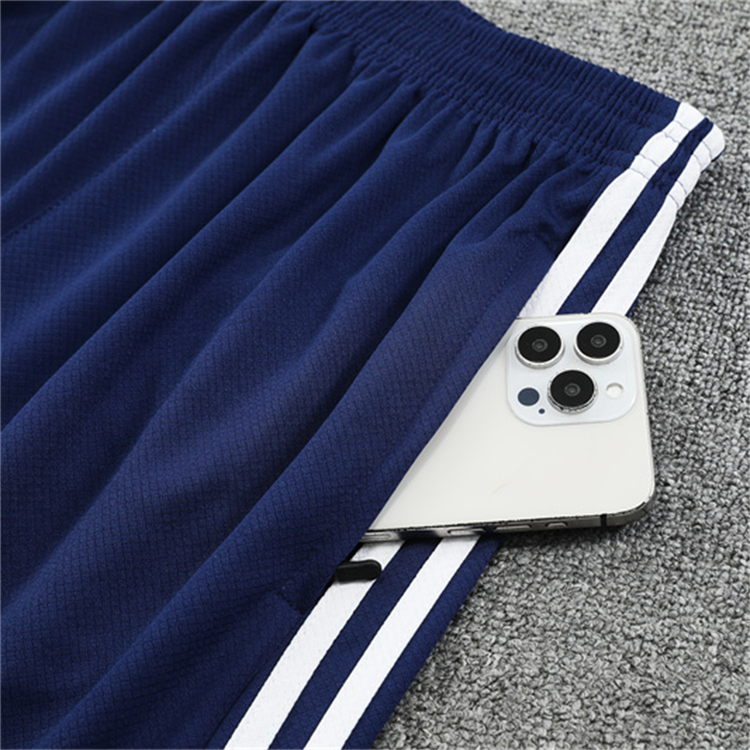 TKH-turbokithub-Real Madrid 25-26 Short-Sleeve Training Set - White Urban Purist Style Top and Blue Shorts