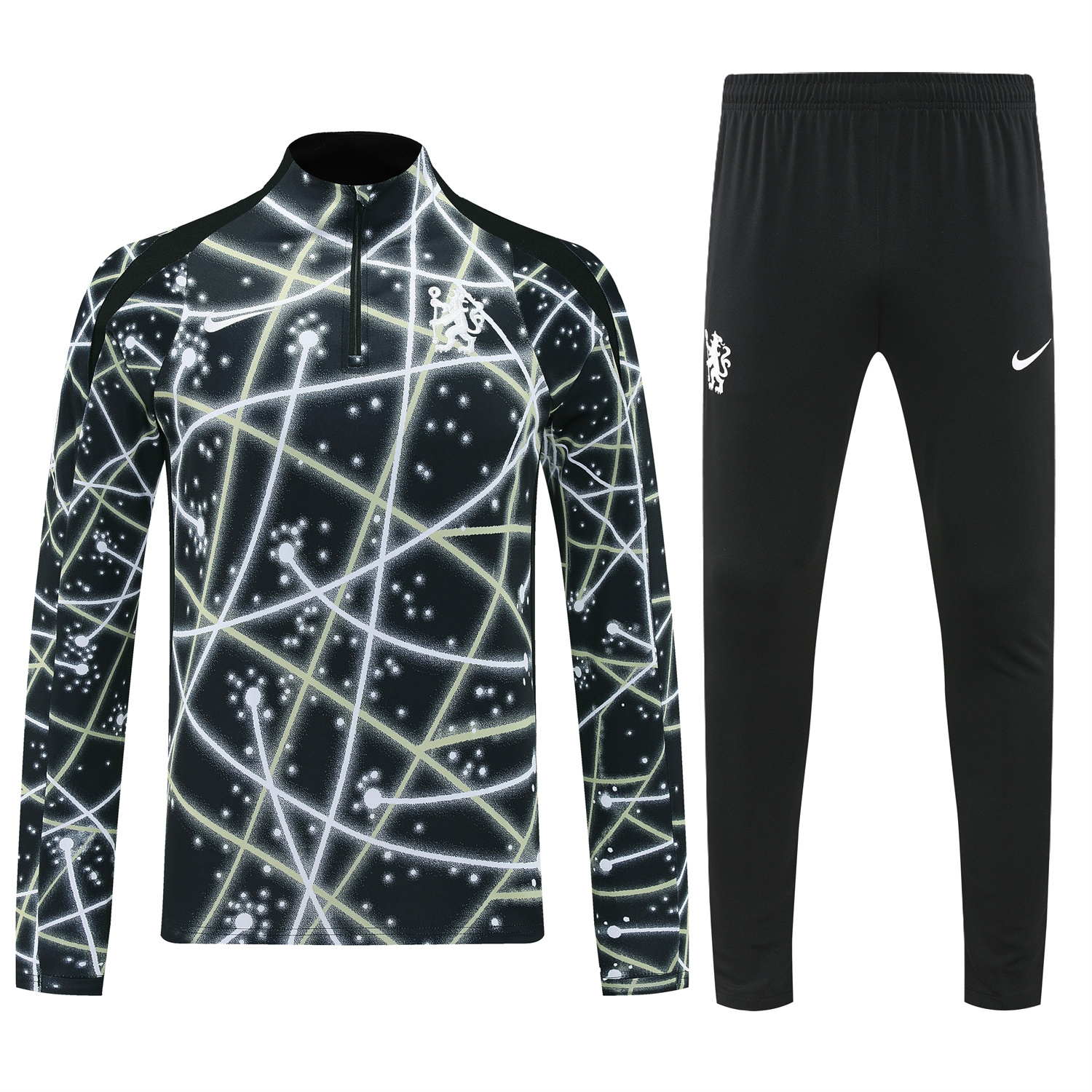 TKH-turbokithub-C.H.E.L.S.E.A 25-26 Meteor Pattern Long Sleeve Training Set - Player Version - Starry Sky Top and Black Pants