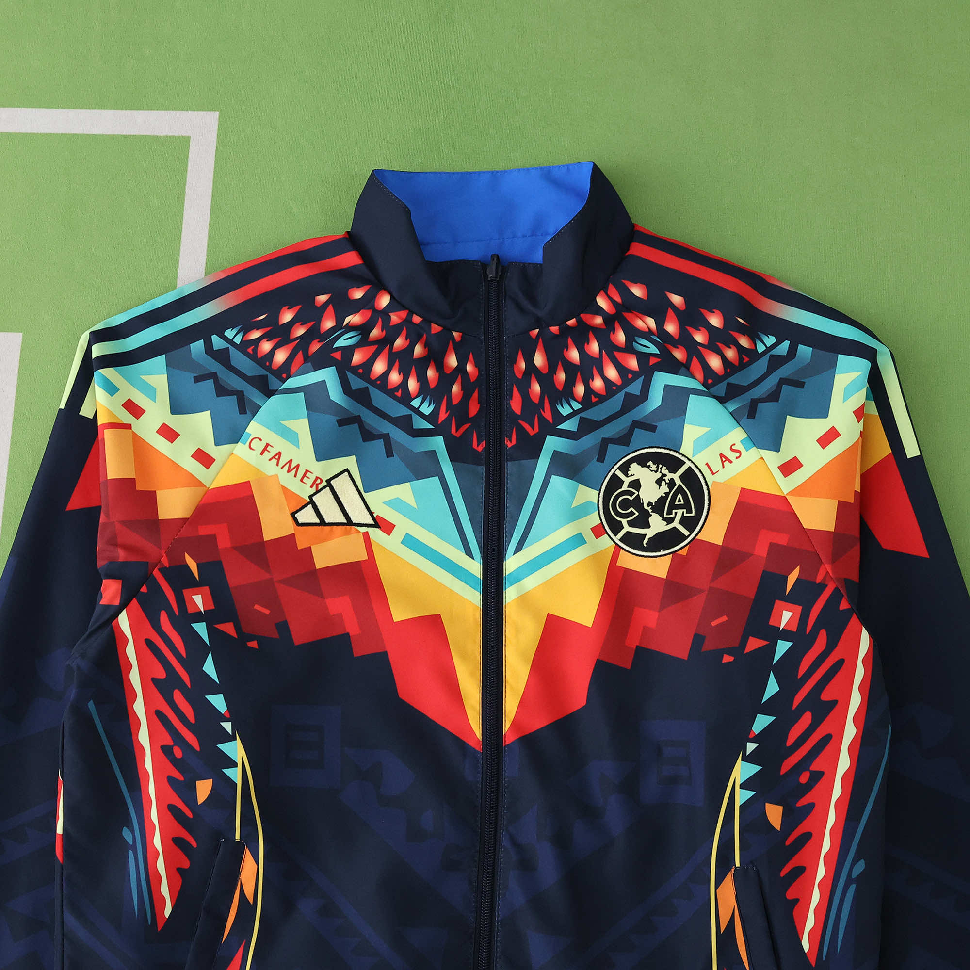 TKH-turbokithub-Club América 25-26 Throwback Double Sided Reversible Windbreaker - Blue & Black
