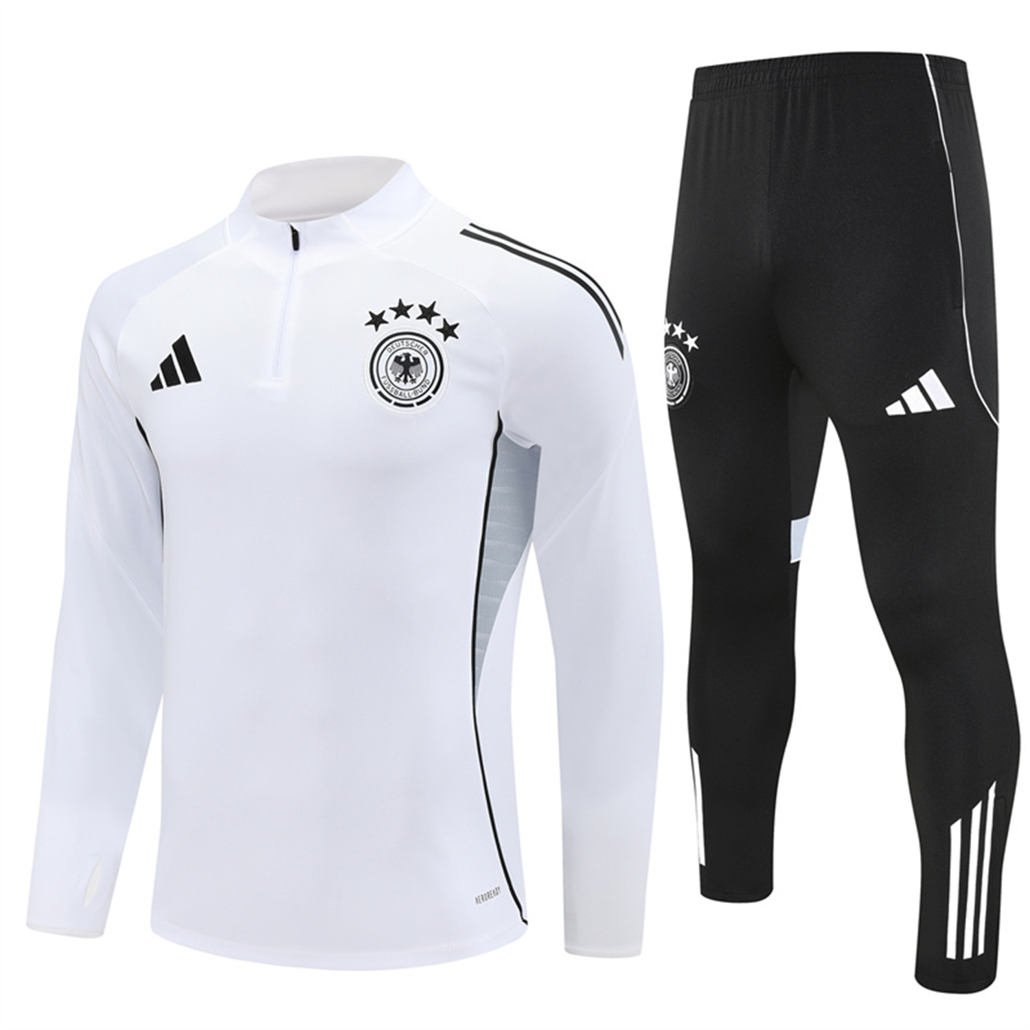 TKH-turbokithub-Germany 25-26 Kids Long Sleeve Training Set - White Top and Black Pants