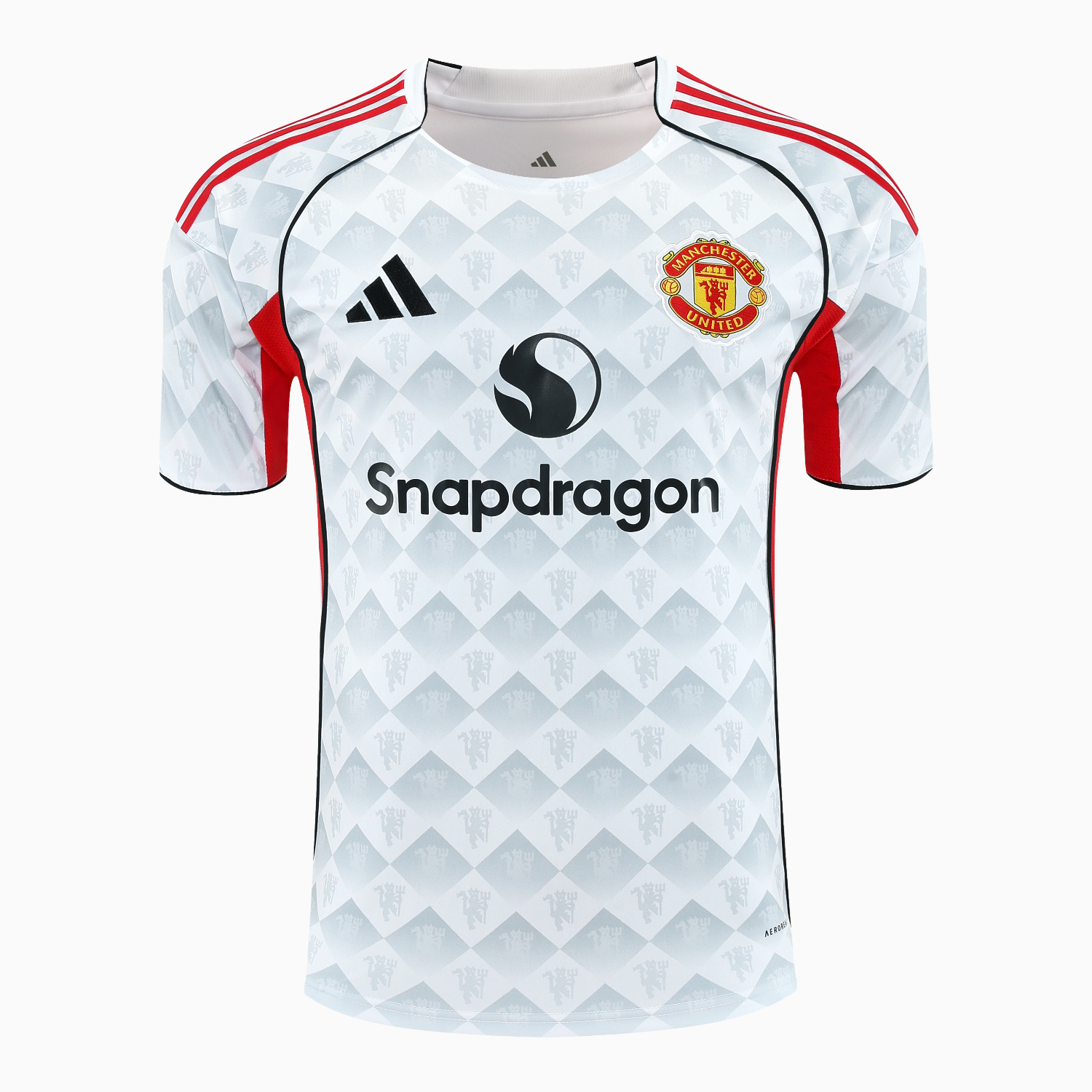 TKH-turbokithub-Manchester United 25-26 Short-Sleeve Training Set - Red Edge White Top & Black Shorts
