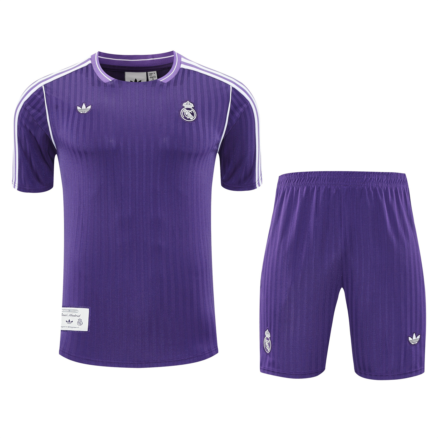 TKH-turbokithub-Real Madrid 25-26 Short-Sleeve Training Set - Pure Purple Top & Purple Shorts
