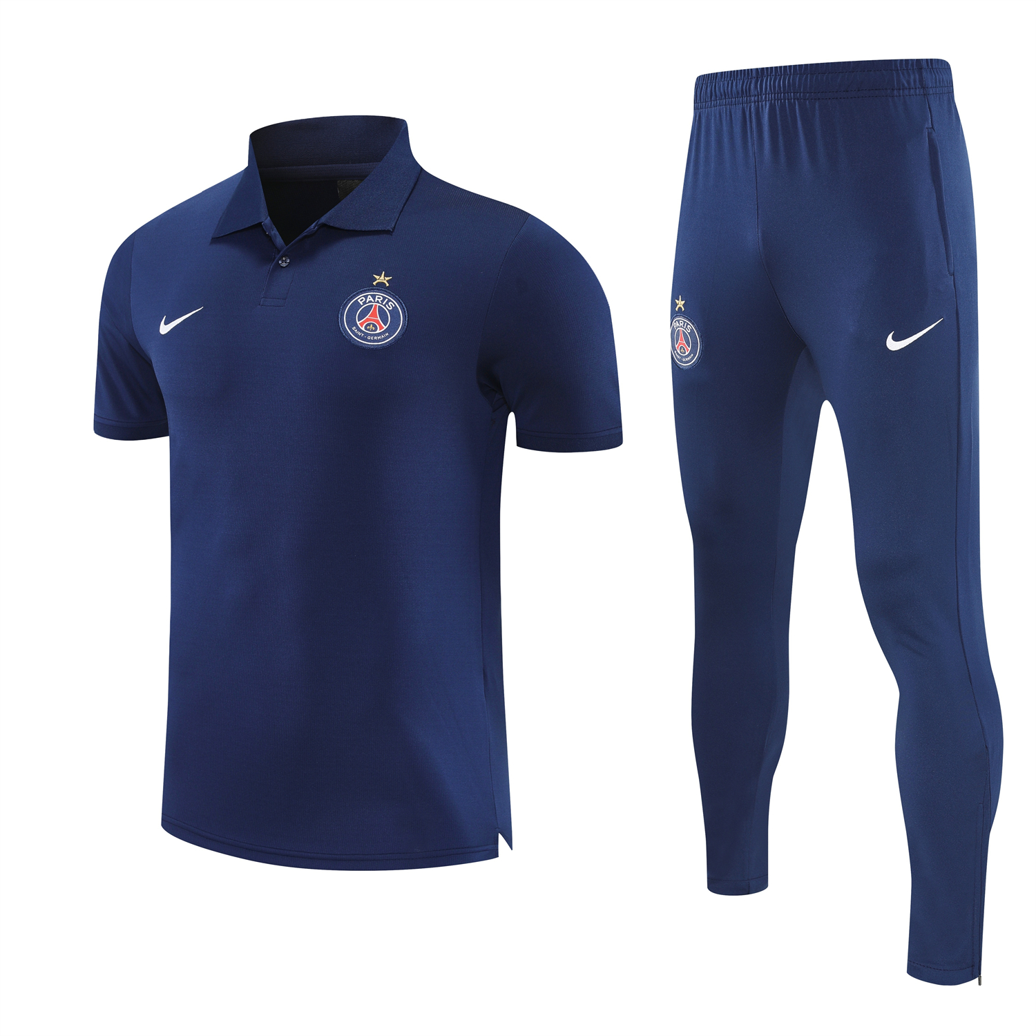 TKH-turbokithub-Paris Saint-Germain PSG 25-26 POLO Short-Sleeve Training Set - Dark Blue Top and Pants