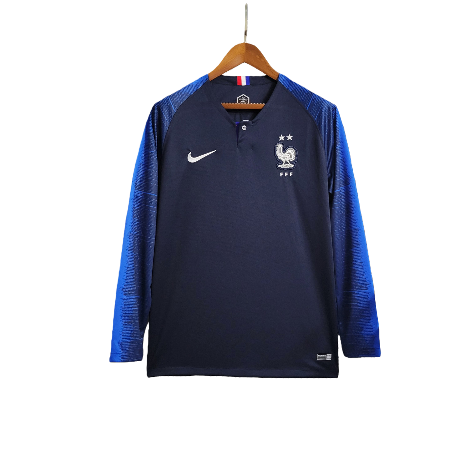 TKH-turbokithub-Retro France 2018 Home Stadium Long Sleeve Jersey
