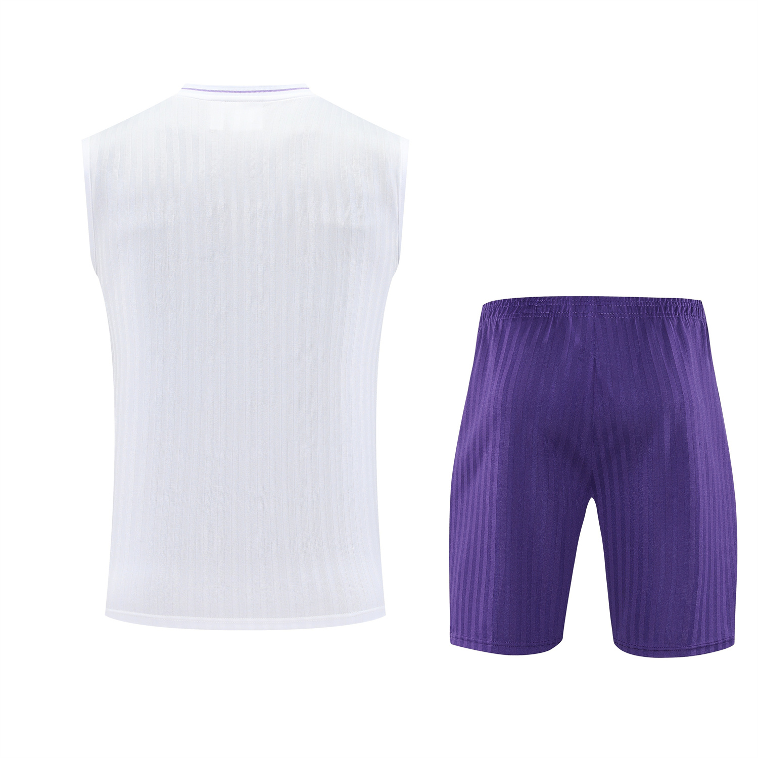 TKH-turbokithub-Real Madrid 25-26 Vest Training Set - Pure White Vest & Purple Shorts