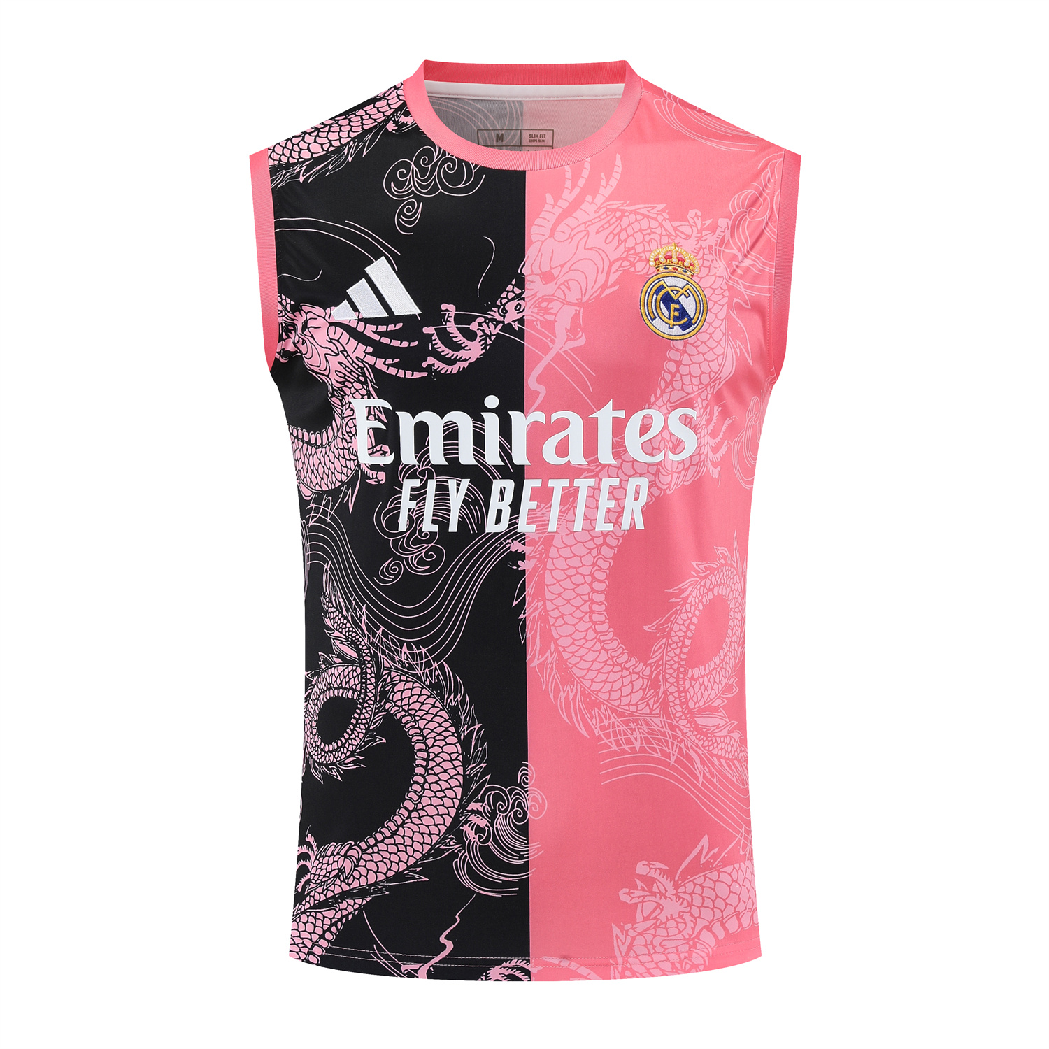 TKH-turbokithub-Real Madrid 25-26 Vest Training Set - Pink-Black Dragon Vest & Black-White Shorts