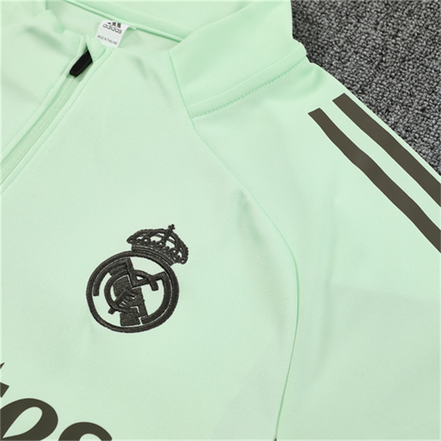 TKH-turbokithub-Real Madrid 25-26 Kids Long Sleeve Training Set - Light Green Top & Army Green Pants