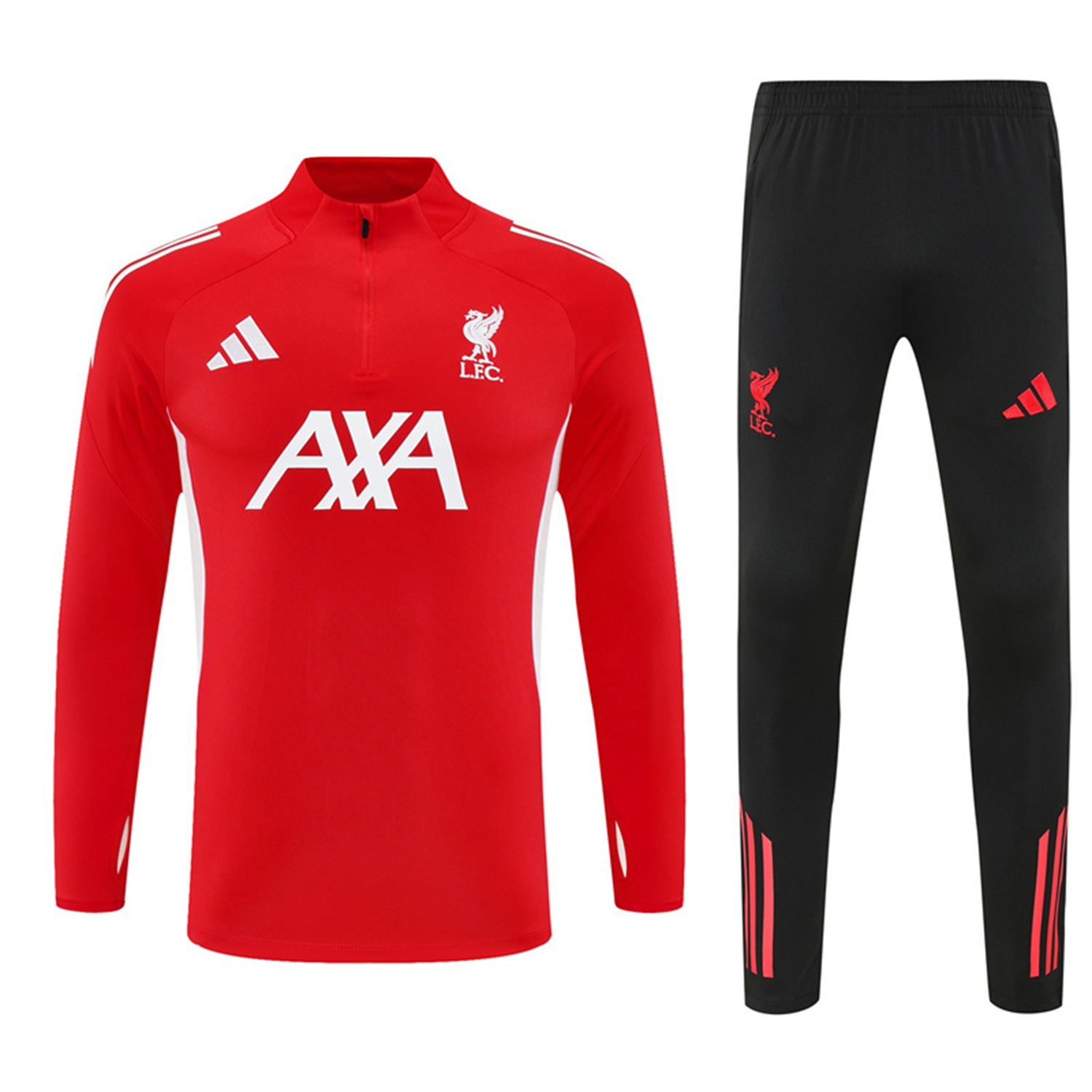 TKH-turbokithub-Liver.pool 25-26 Kids Long Sleeve Training Set - Red Top & Black Pants