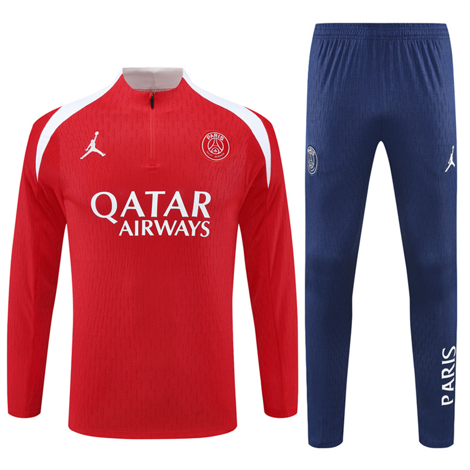 TKH-turbokithub-Paris Saint-Germain PSG 25-26 Long Sleeves Training Set - Red Top & Royal Blue Pants