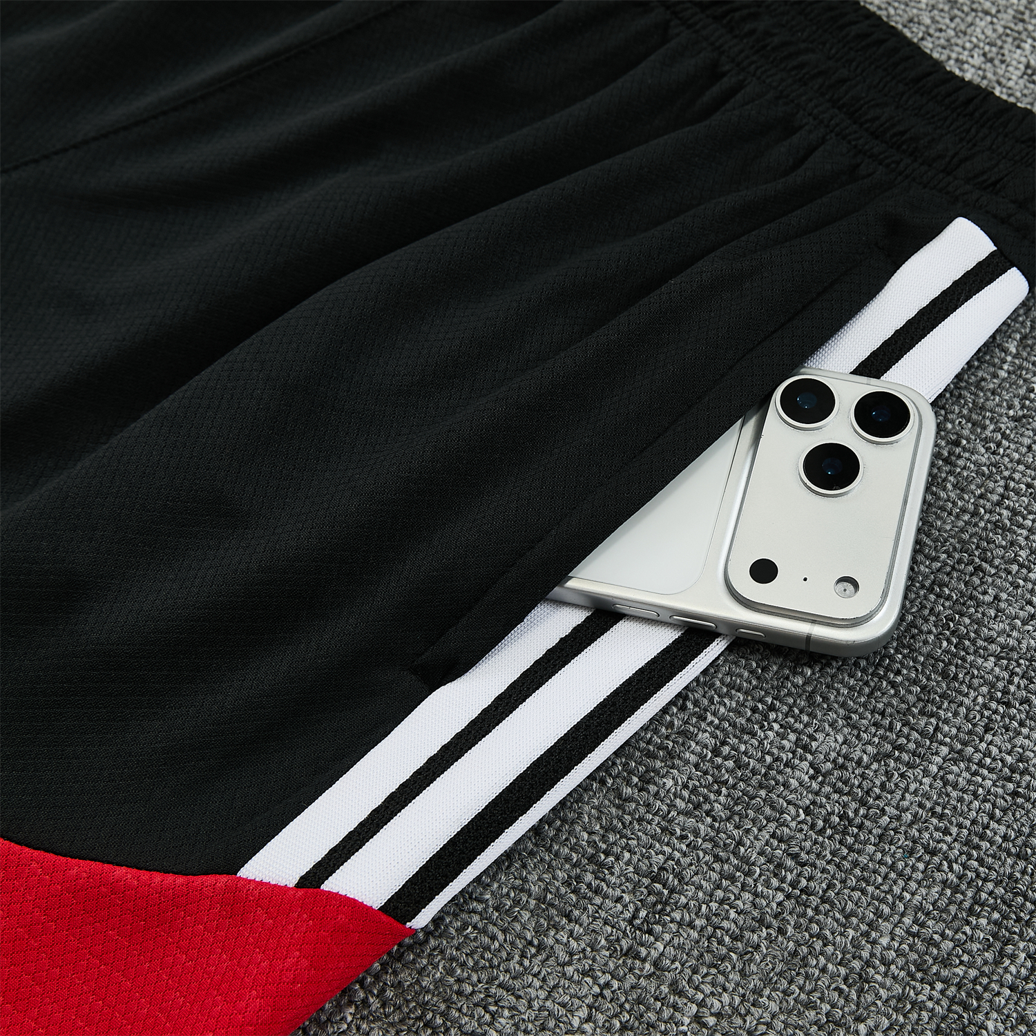TKH-turbokithub-Germany 2026 Short-Sleeve Training Set - Black With Red Top & Black With Red Pants