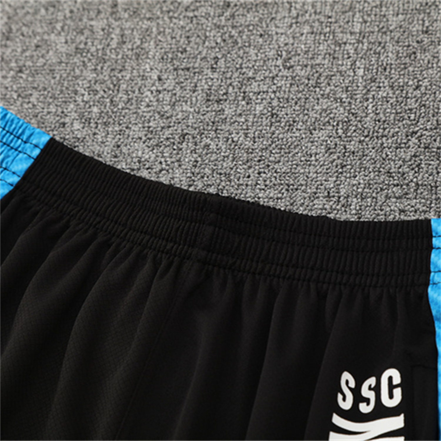 TKH-turbokithub-Napoli 25-26 Kids Short-Sleeve Training Set - Blue Mecha Top & Black Shorts