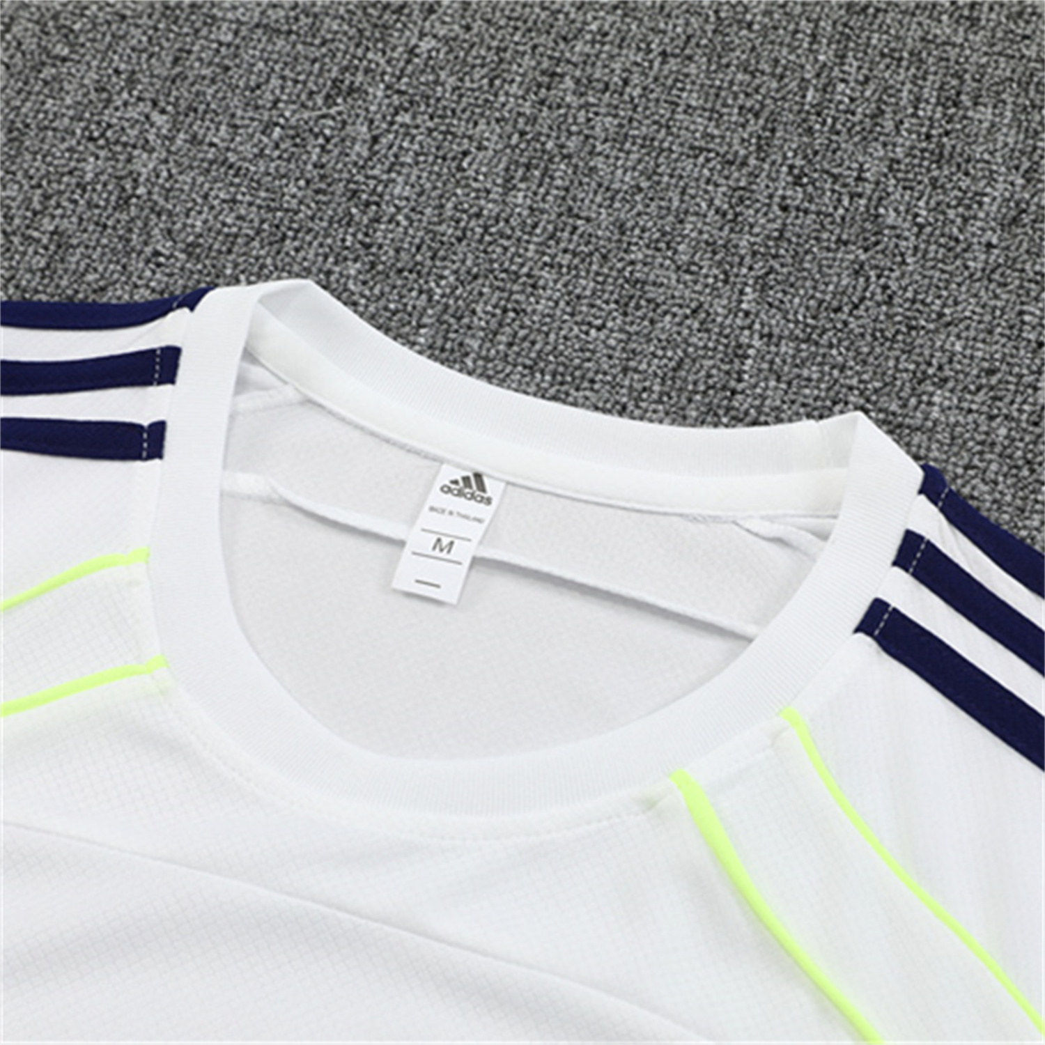 TKH-turbokithub-Real Madrid 25-26 Short-Sleeve Training Set - White Urban Purist Style Top and Blue Shorts
