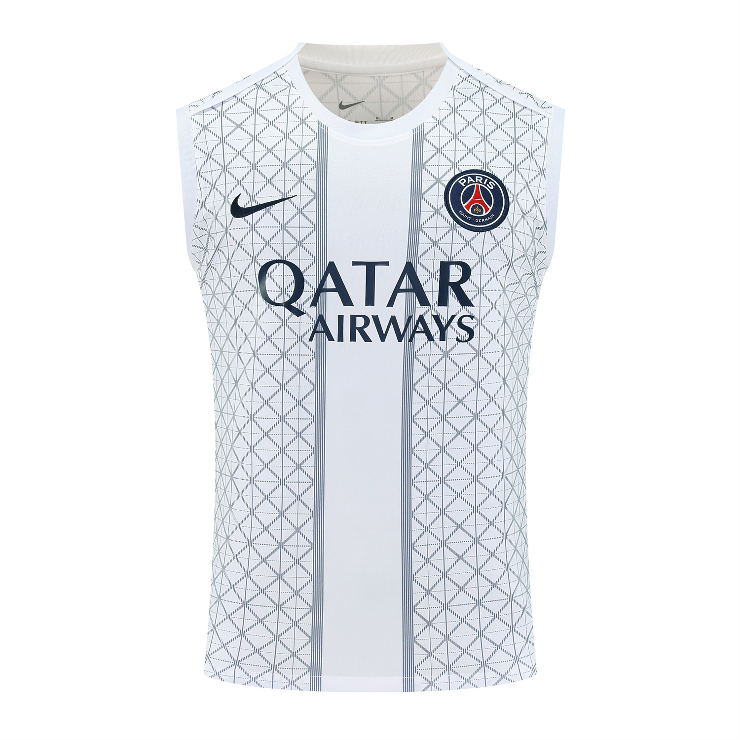 TKH-turbokithub-Paris Saint-Germain PSG 25-26 Vest Training Set - White Vest & Deep Blue Shorts