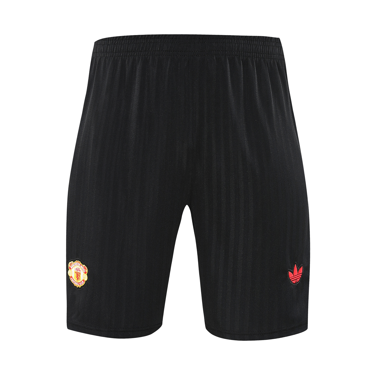 TKH-turbokithub-Manchester United 25-26 Short-Sleeve Training Set - Red Lines Black Top & Black Shorts
