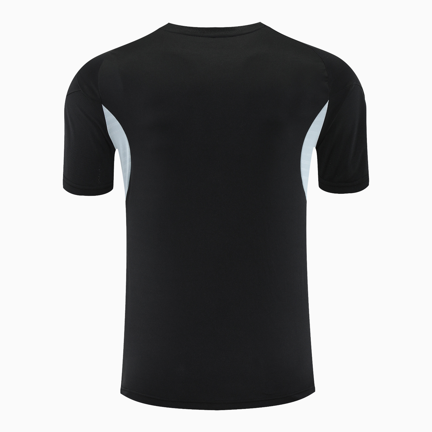 TKH-turbokithub-Real Madrid 25-26 Short-Sleeve Training Set - Light Grey Stripes Black Top & Black Shorts