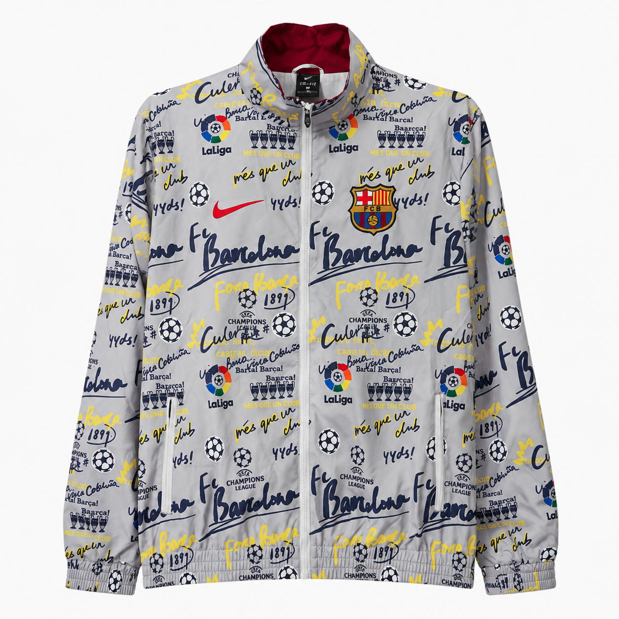 TKH-turbokithub-Barcelona 26-27 Barca Fonts Windbreaker Jacket - Grey