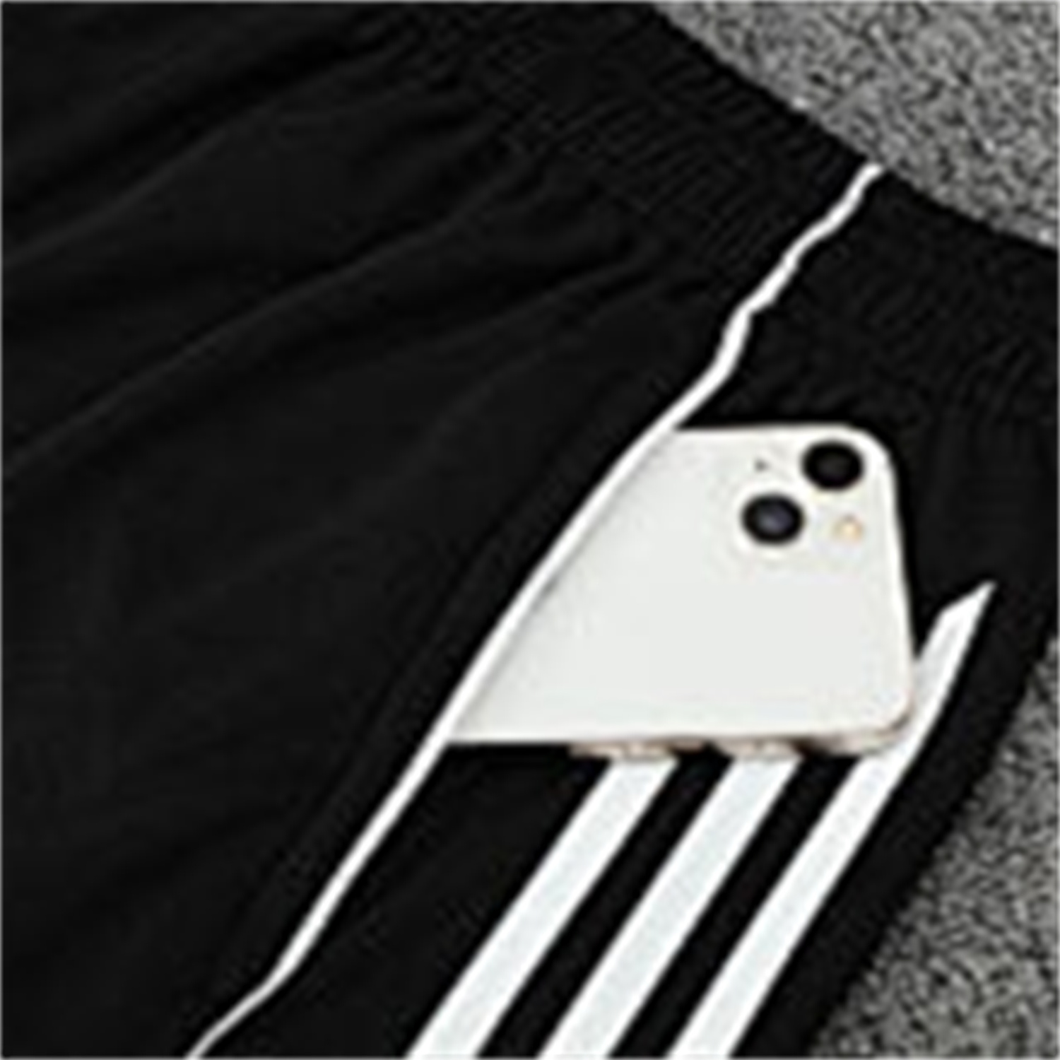 TKH-turbokithub-Real Madrid 25-26 Short-Sleeve Training Set - Light Grey Stripes Black Top & Black Shorts
