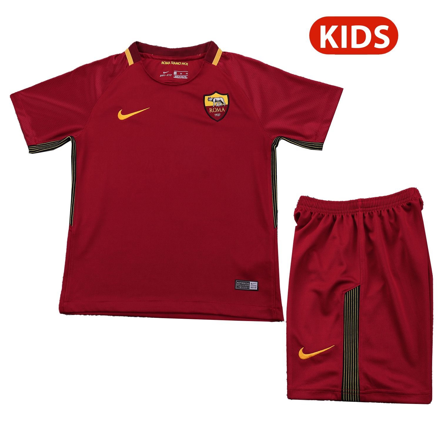 TKH-turbokithub-Retro Roma 2017-18 Home Kids Kit