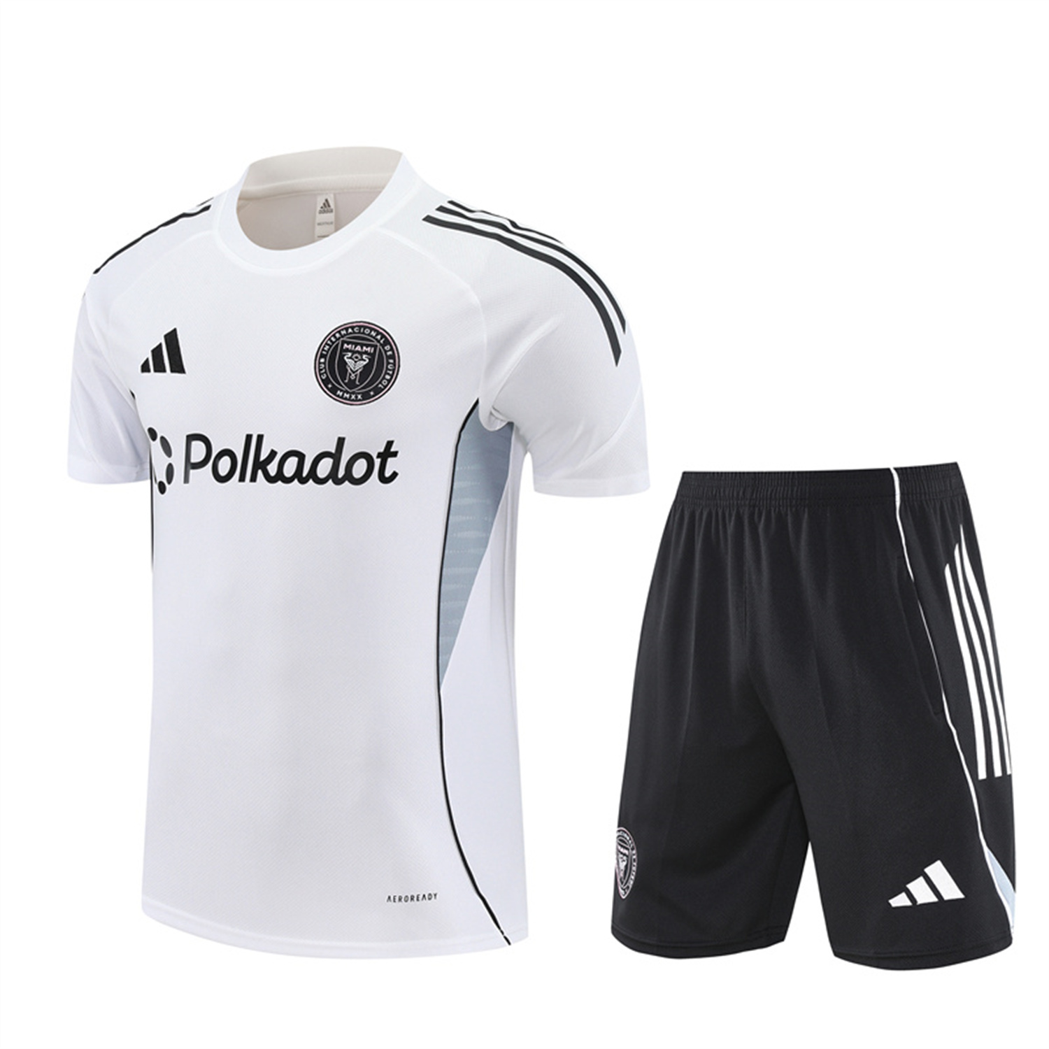 TKH-turbokithub-INT M.A.M 25-26 Short-Sleeve Training Set - White Top and Black Shorts
