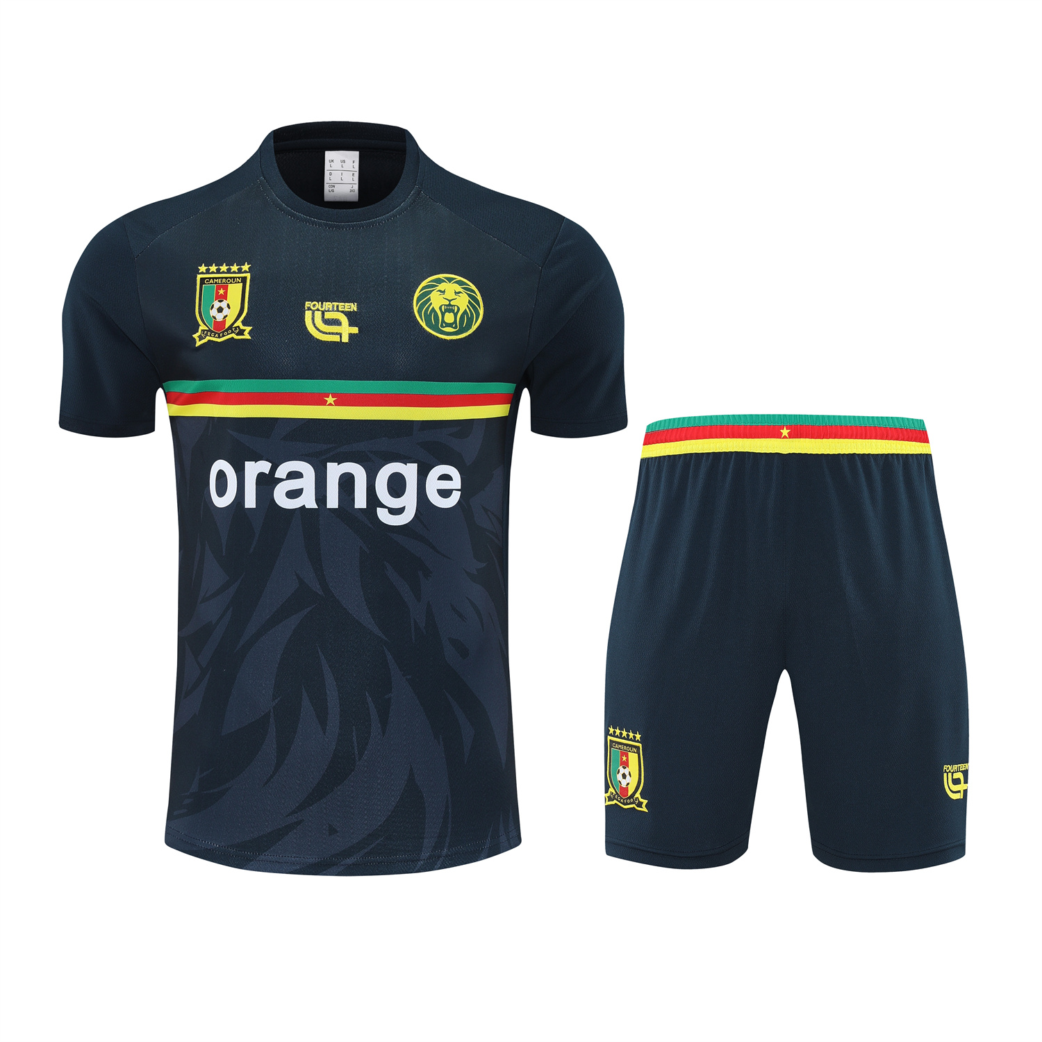 TKH-turbokithub-Cameroon 25-26 Short-Sleeve Training Set - Deep Blue Top and Shorts