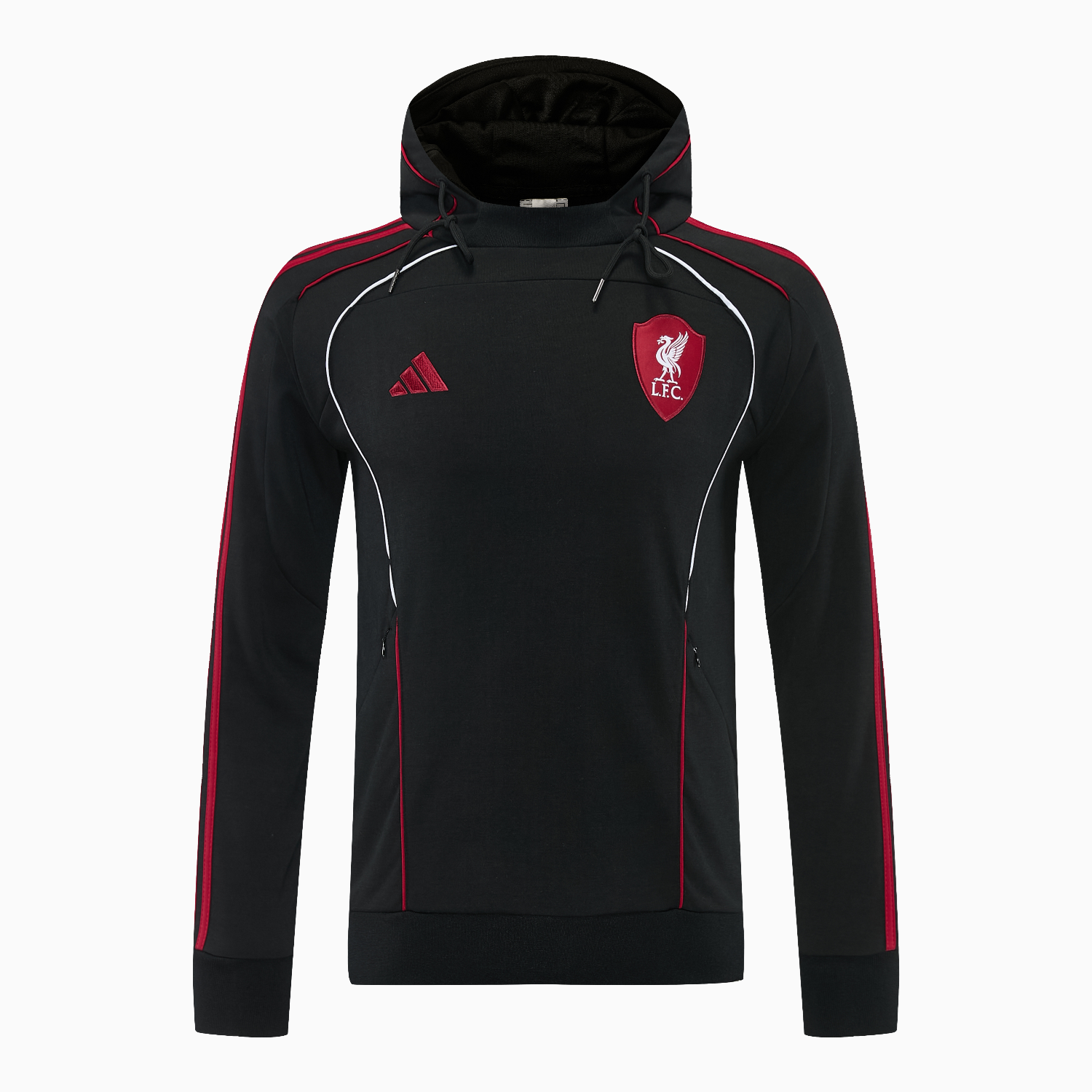 TKH-turbokithub-Liver.pool 25-26 Hooded Windbreaker Training Set - Black Top & Black Pants