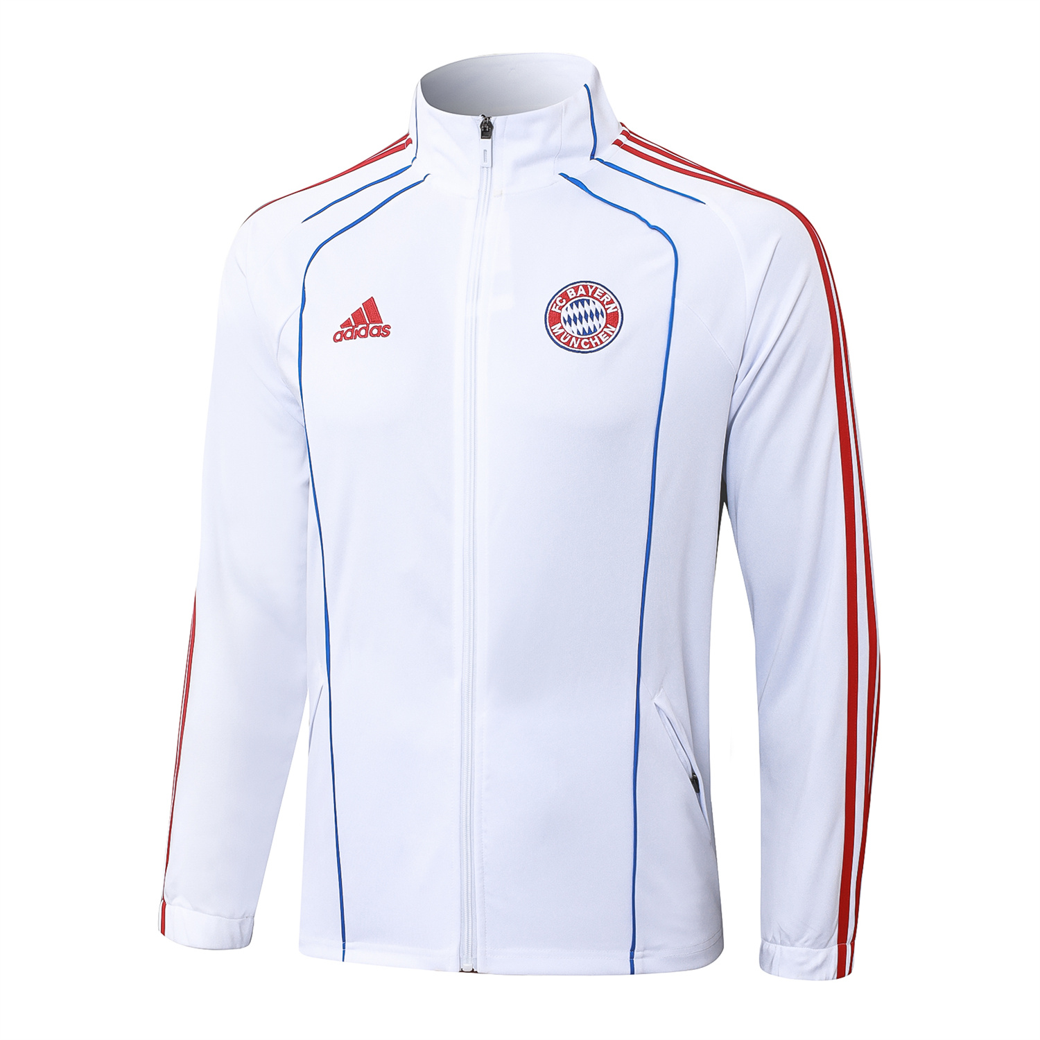 TKH-turbokithub-Bayern Munich 25-26 Jacket Training Tracksuit - White Throwback Jackets & Grey Pants