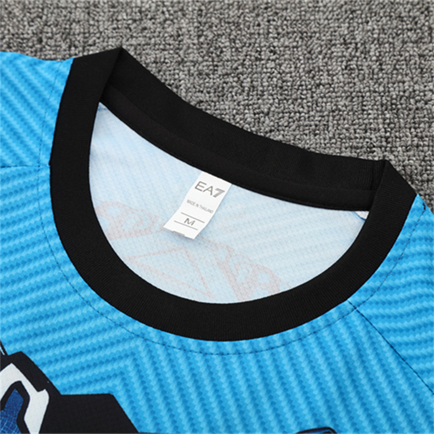 TKH-turbokithub-Napoli 25-26 Kids Short-Sleeve Training Set - Blue Mecha Top & Black Shorts