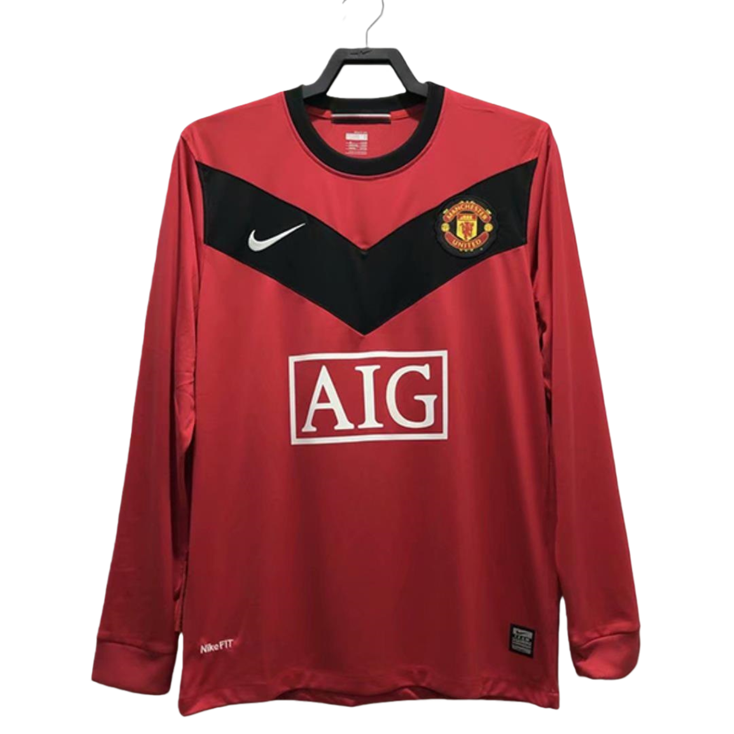 TKH-turbokithub-Retro Manchester United 09-10 Home Long Sleeve Jersey