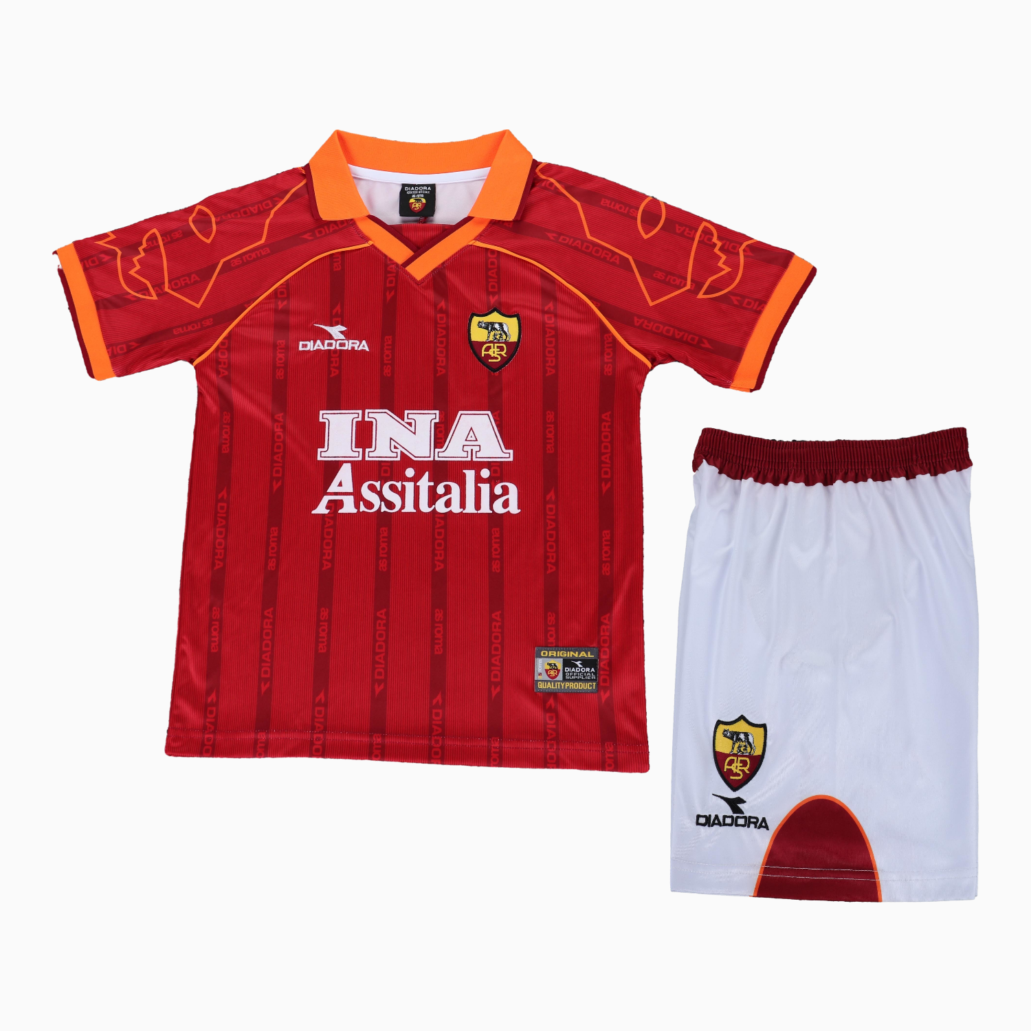TKH-turbokithub-Retro Roma 1999-00 Home Kids Kit