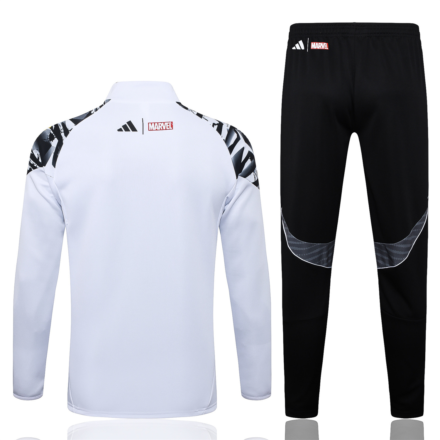 TKH-turbokithub-Real Madrid 25-26 Unsponsored Long Sleeve Training Set - White Top & Black Pants