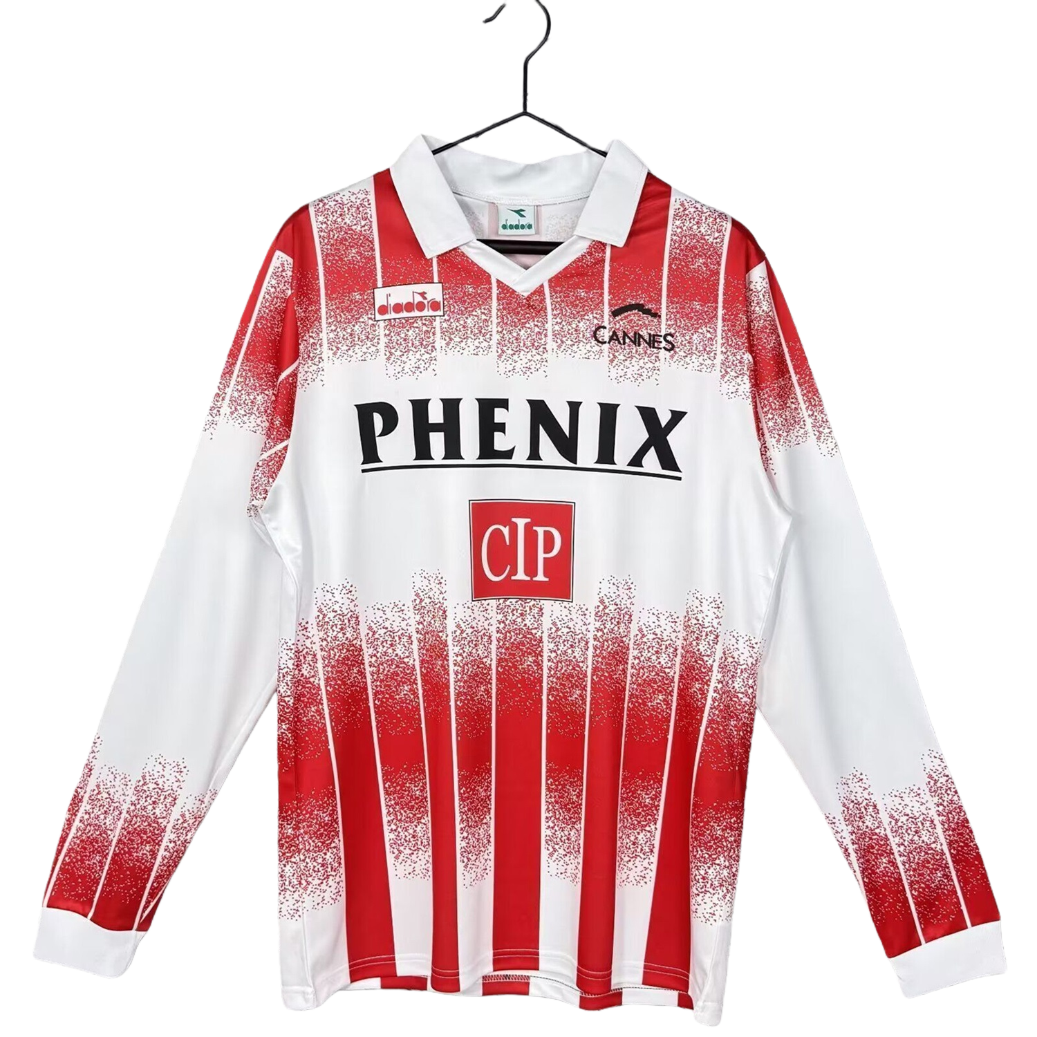 TKH-turbokithub-Retro AS Cannes 1991-92 Home Long Sleeves Jersey