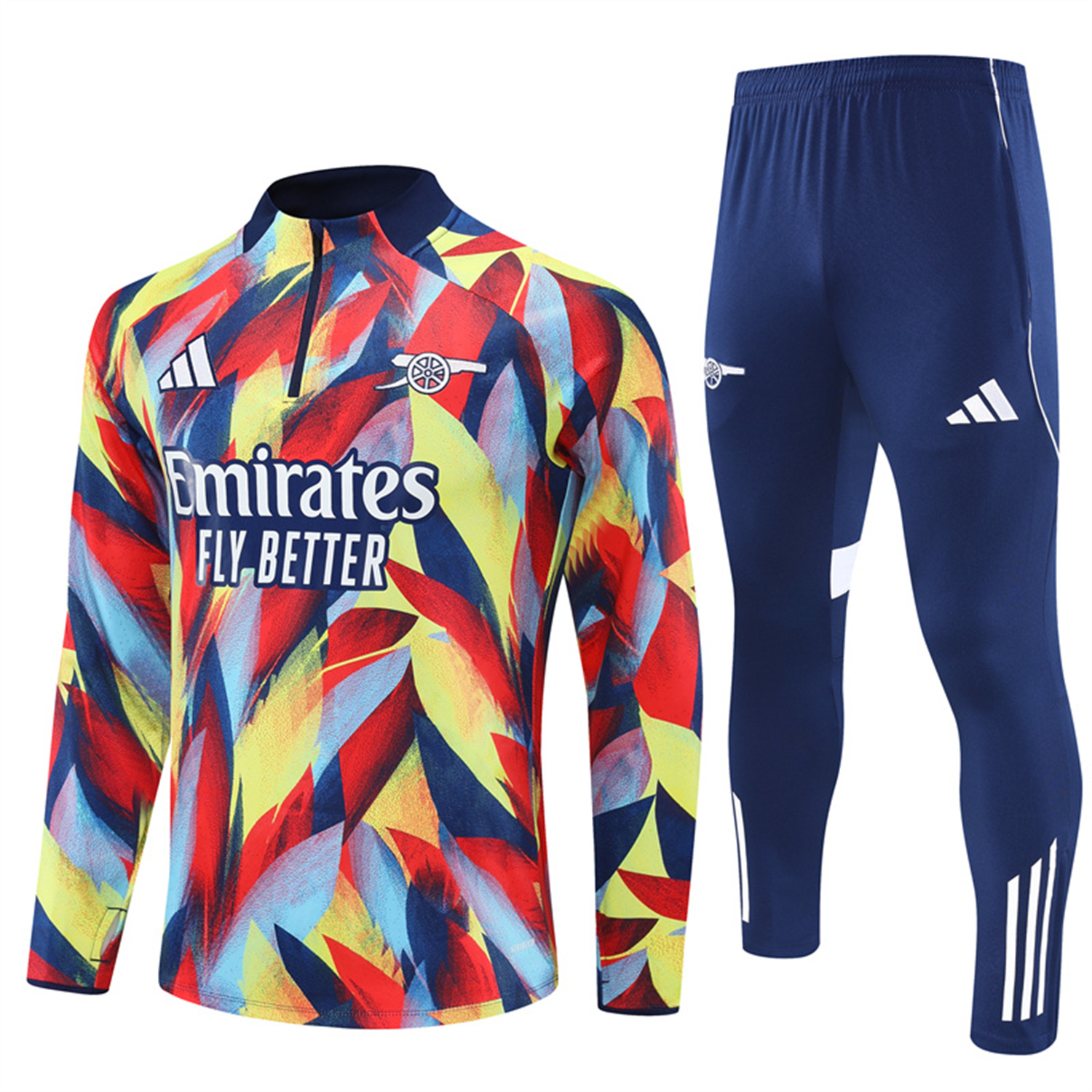TKH-turbokithub-Arsenal 25-26 Long Sleeves Training Set - Colorful Camouflage Top & Royal Blue Pants