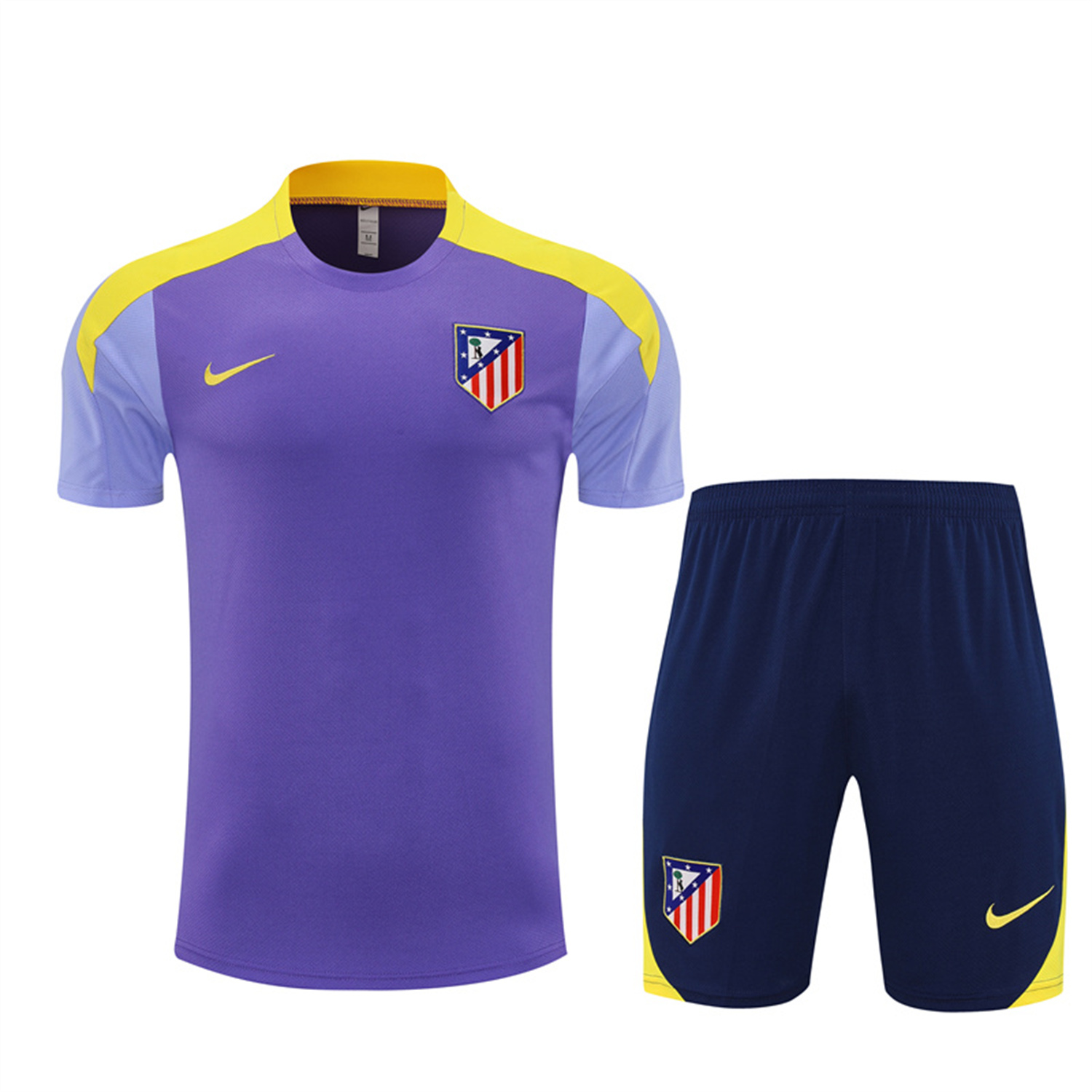 TKH-turbokithub-Atletico Madrid 25-26 Kids Short-Sleeve Training Set - Purple Top & Royal Blue shorts