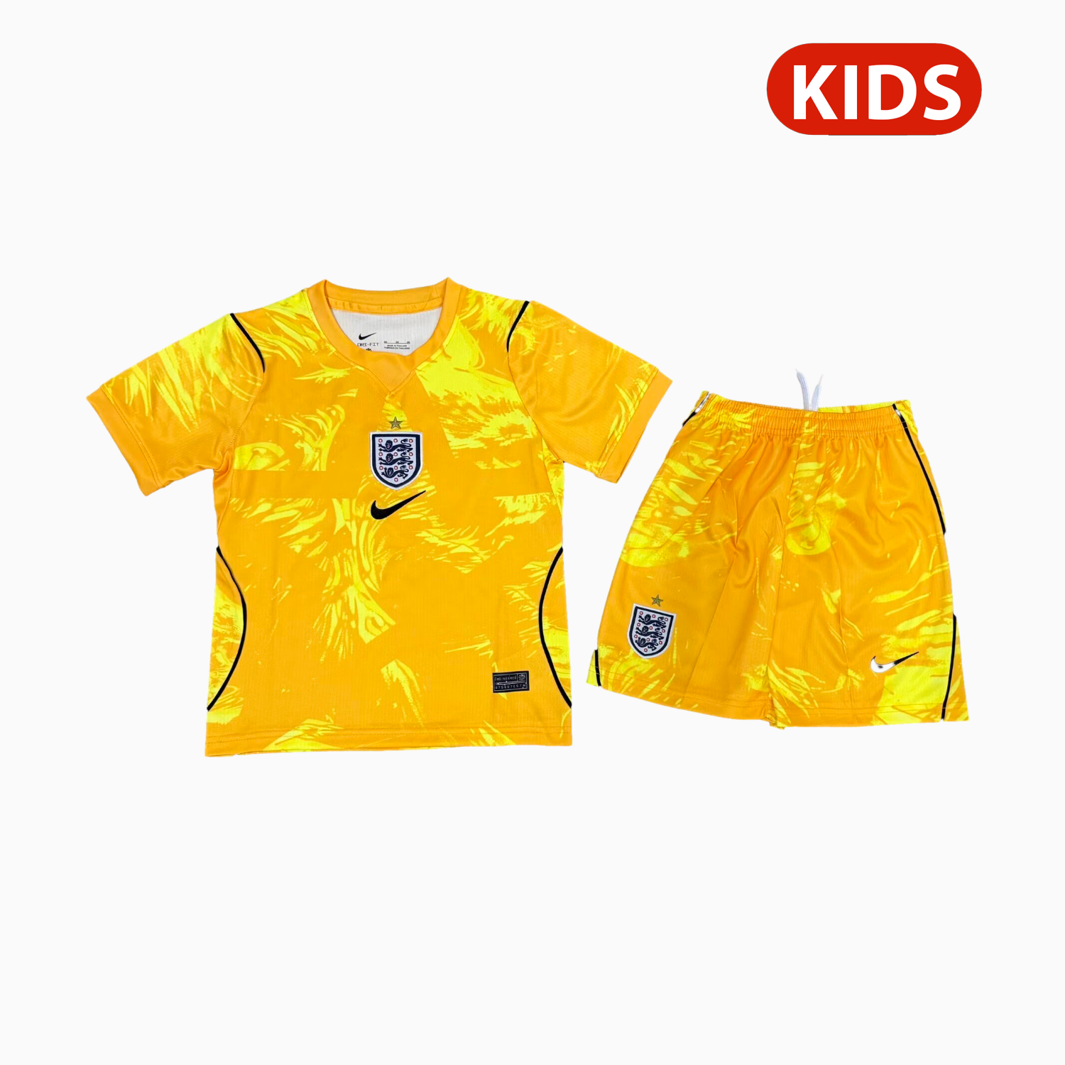 TKH-turbokithub-England 2026 Yellow Goalkeeper Kids Kit