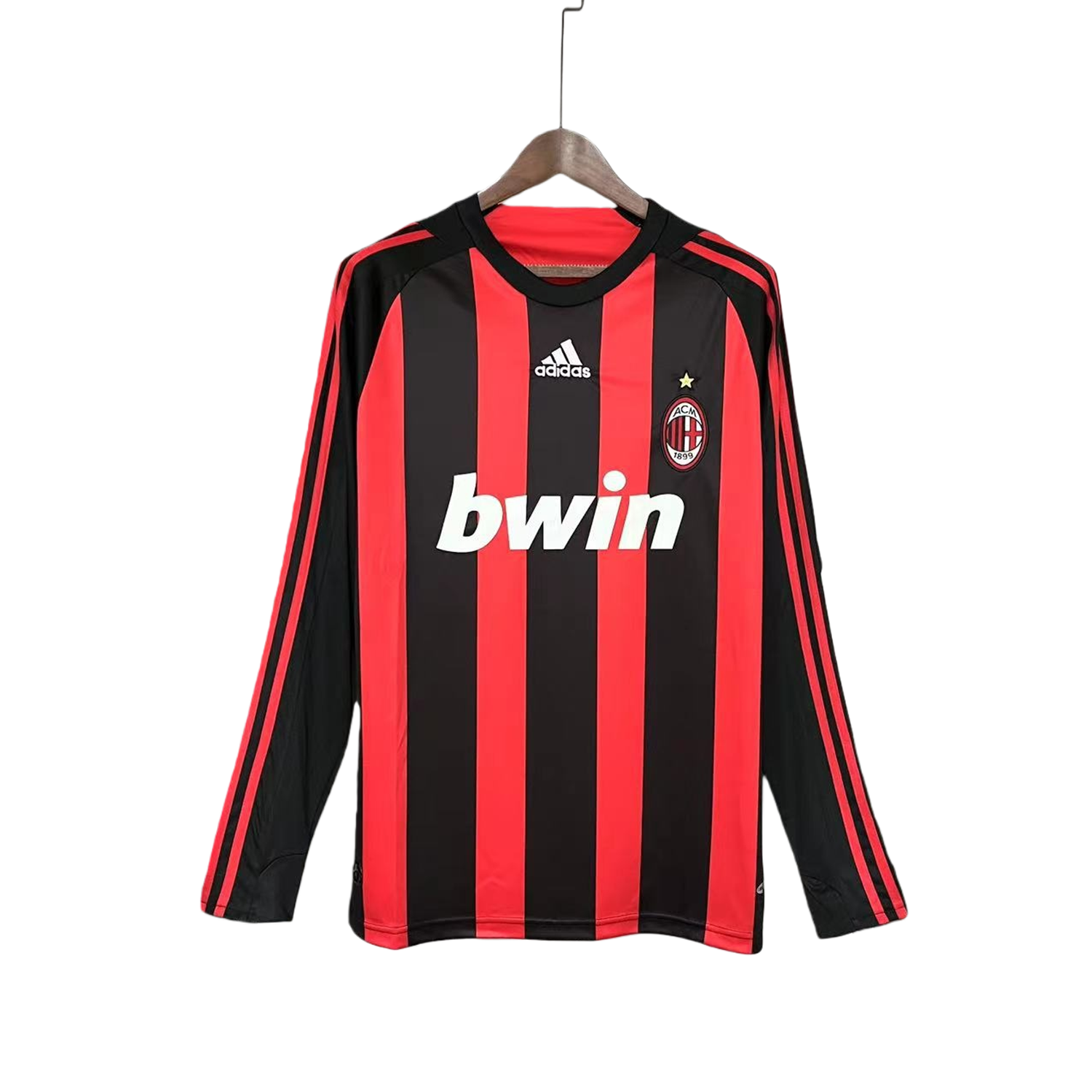 TKH-turbokithub-Retro AC Milan 2008-09 Home Long Sleeve Jersey