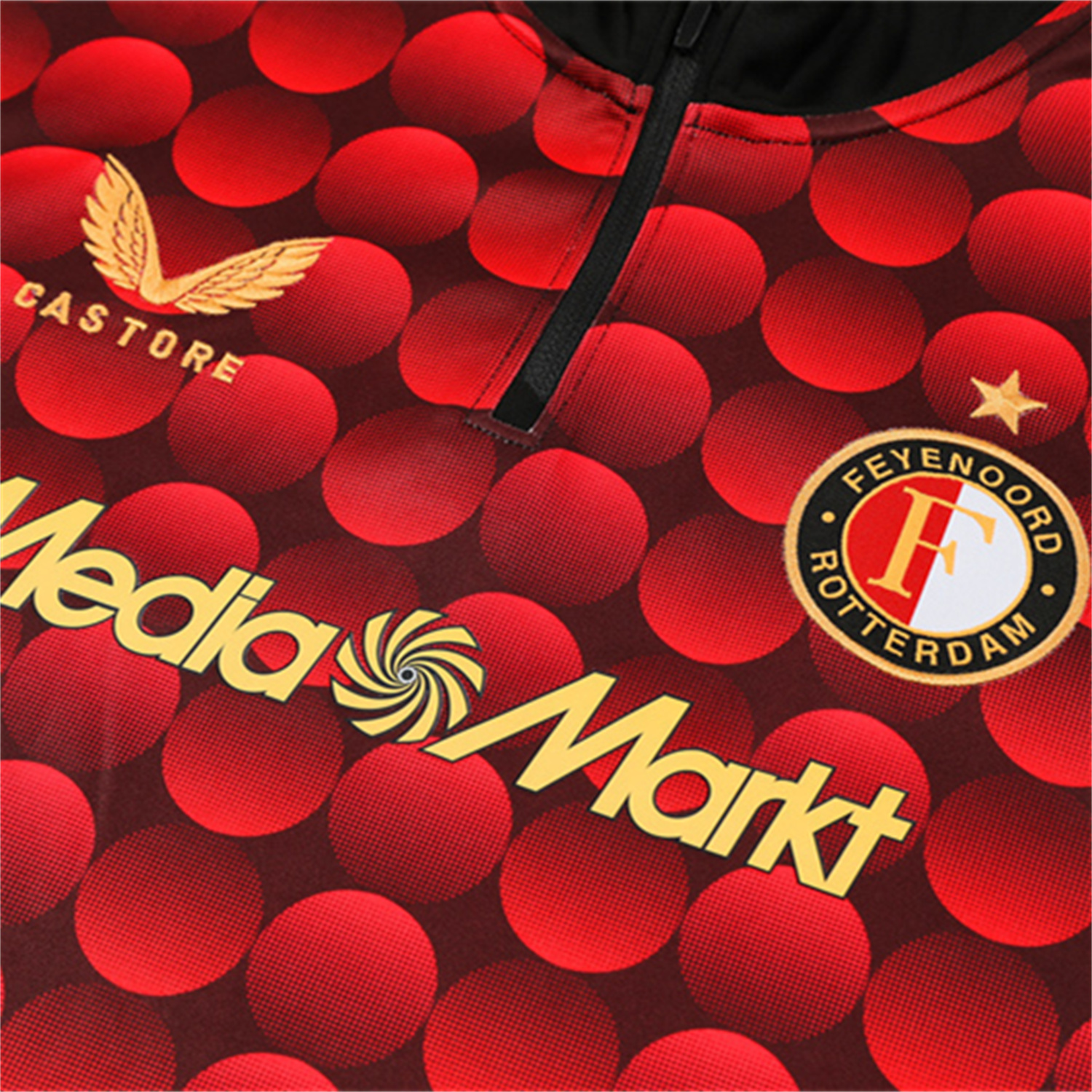 TKH-turbokithub-Feyenoord 25-26 Kids Long Sleeve Training Set - Red Top & Black Pants