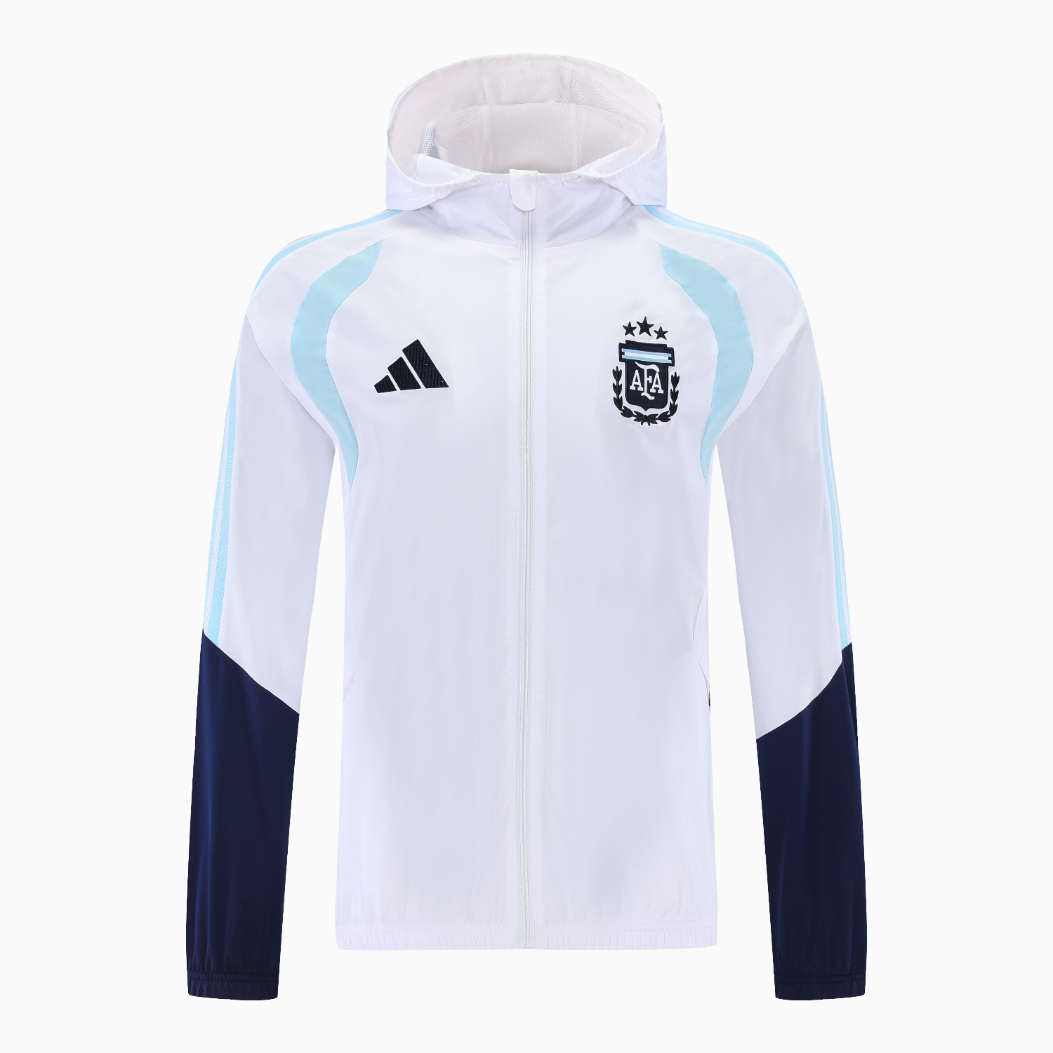 TKH-turbokithub-Argentina 2026 Hooded Windbreaker Training Set - White Top & Dark Blue Pants