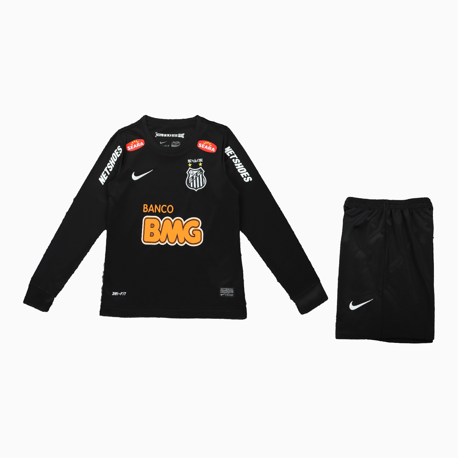 TKH-turbokithub-Retro Santos 2012 Black Special Long Sleeves Kids Kit