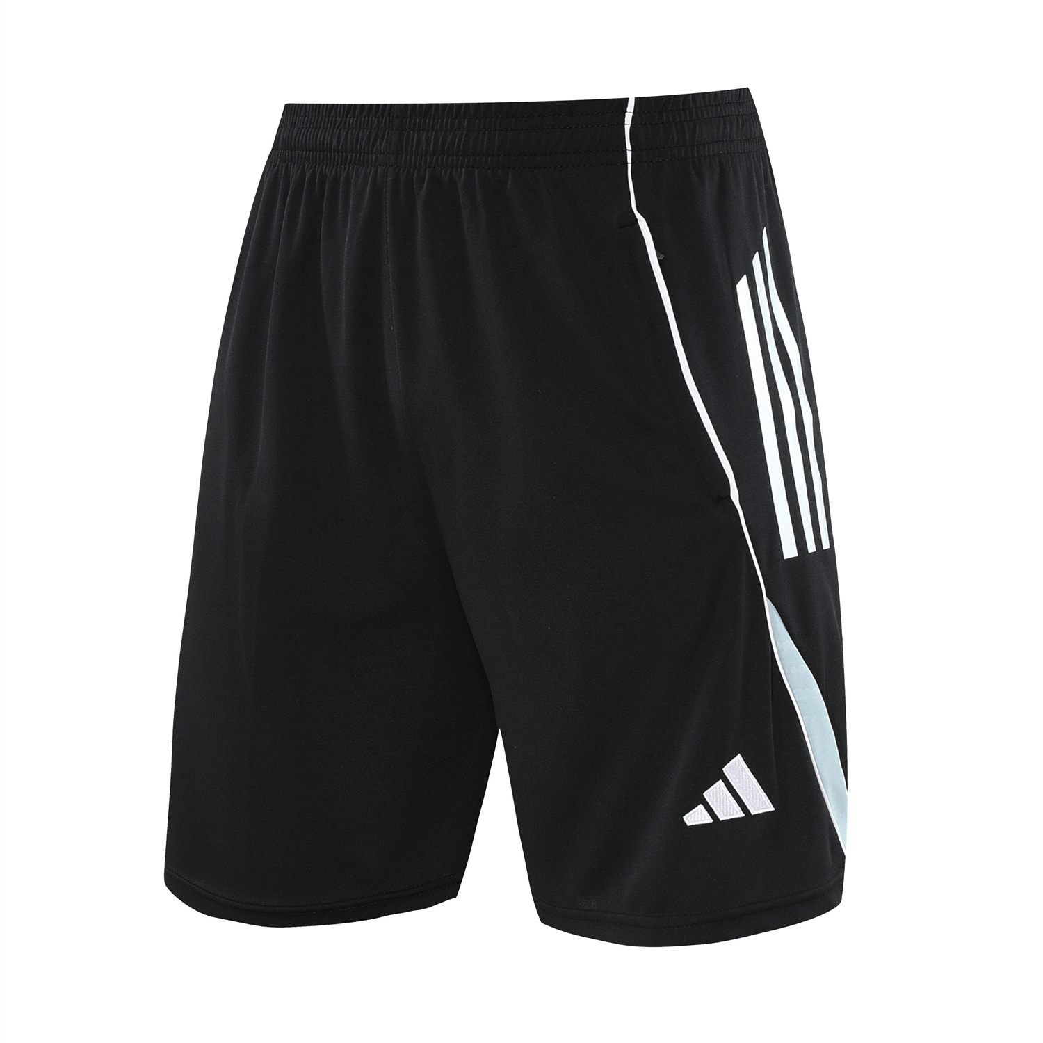 TKH-turbokithub-INT M.A.M 25-26 Short-Sleeve Training Set - Light Grey Stripes Black Top & Black Shorts