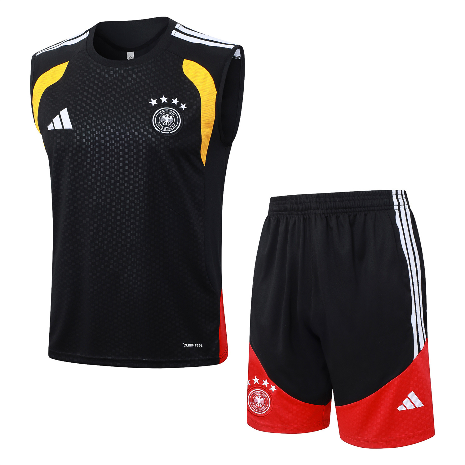 TKH-turbokithub-Germany 2026 Vest Training Set - Black Vest and Black Shorts