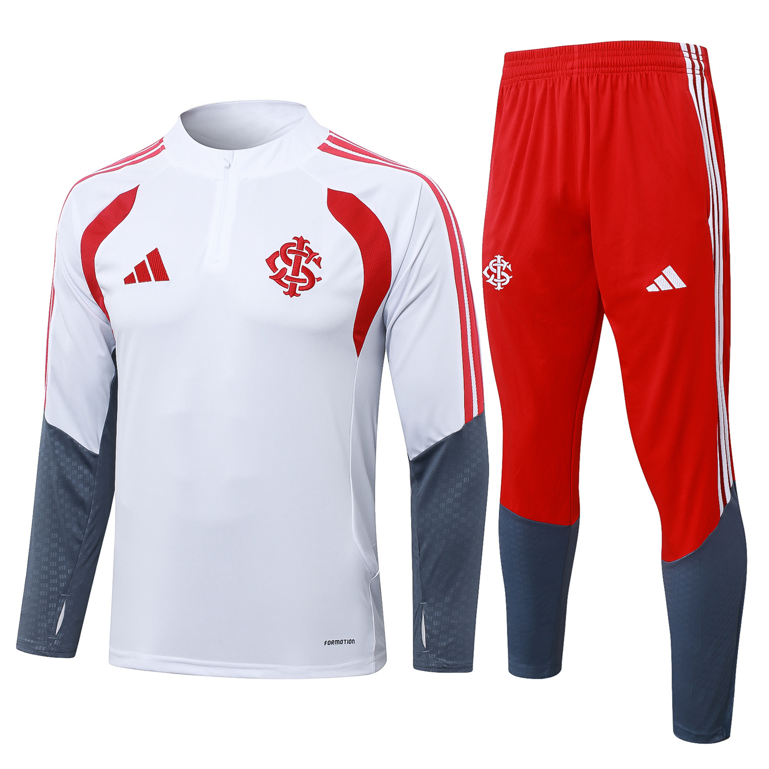 TKH-turbokithub-SC Internacional 2026 Long Sleeve Training Set - White Top & Red Pants