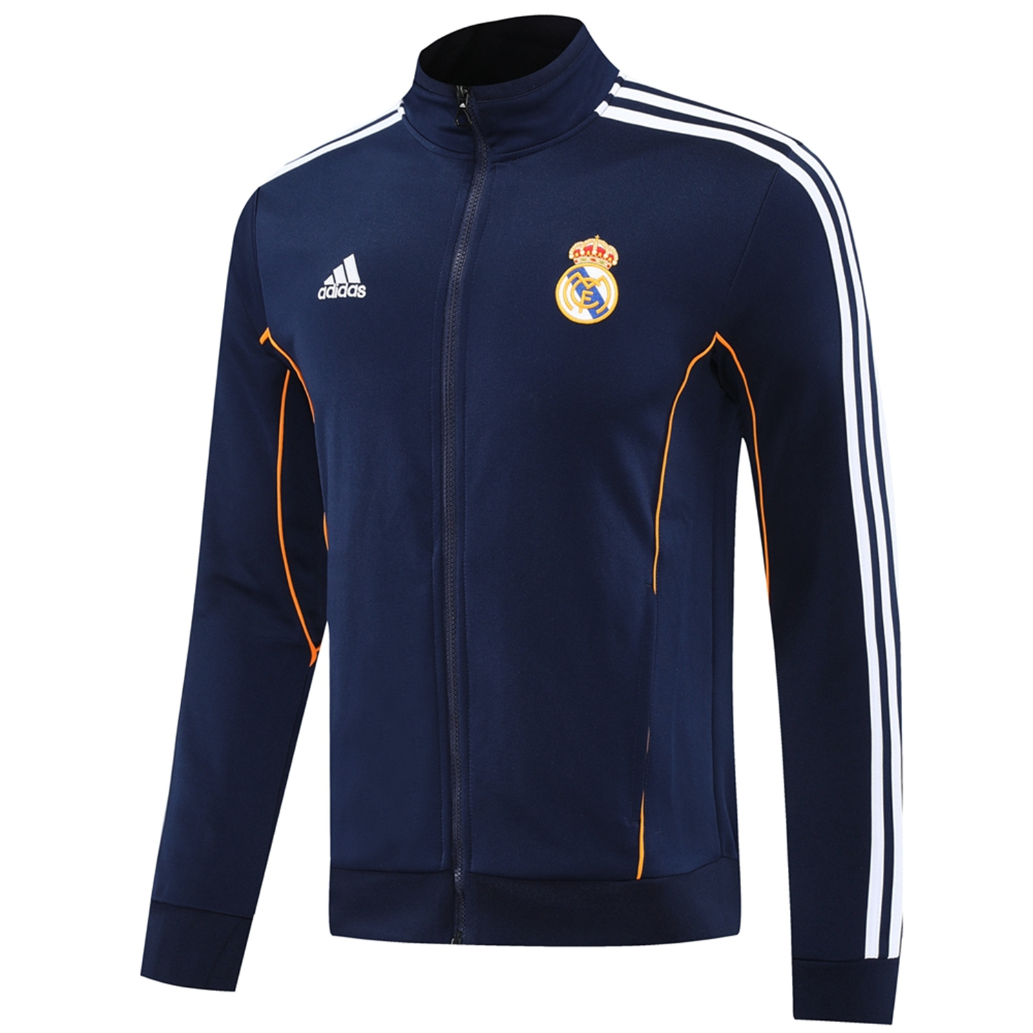 TKH-turbokithub-Real Madrid 25-26 Jacket Training Tracksuit - Royal Blue Jackets & Pants with Orange Lines